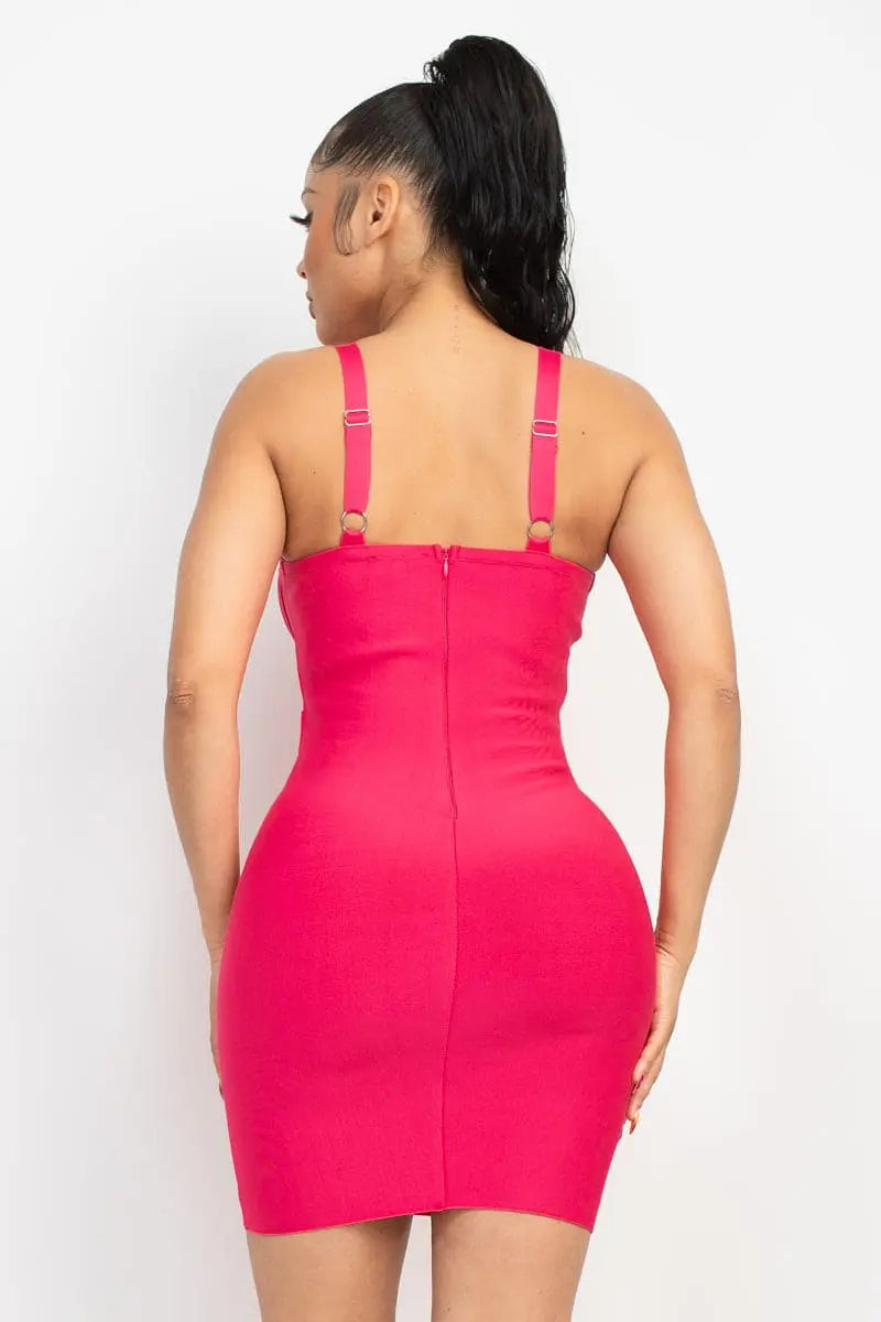 Sweetheart Wide Strap Bandage Dress - Image #5