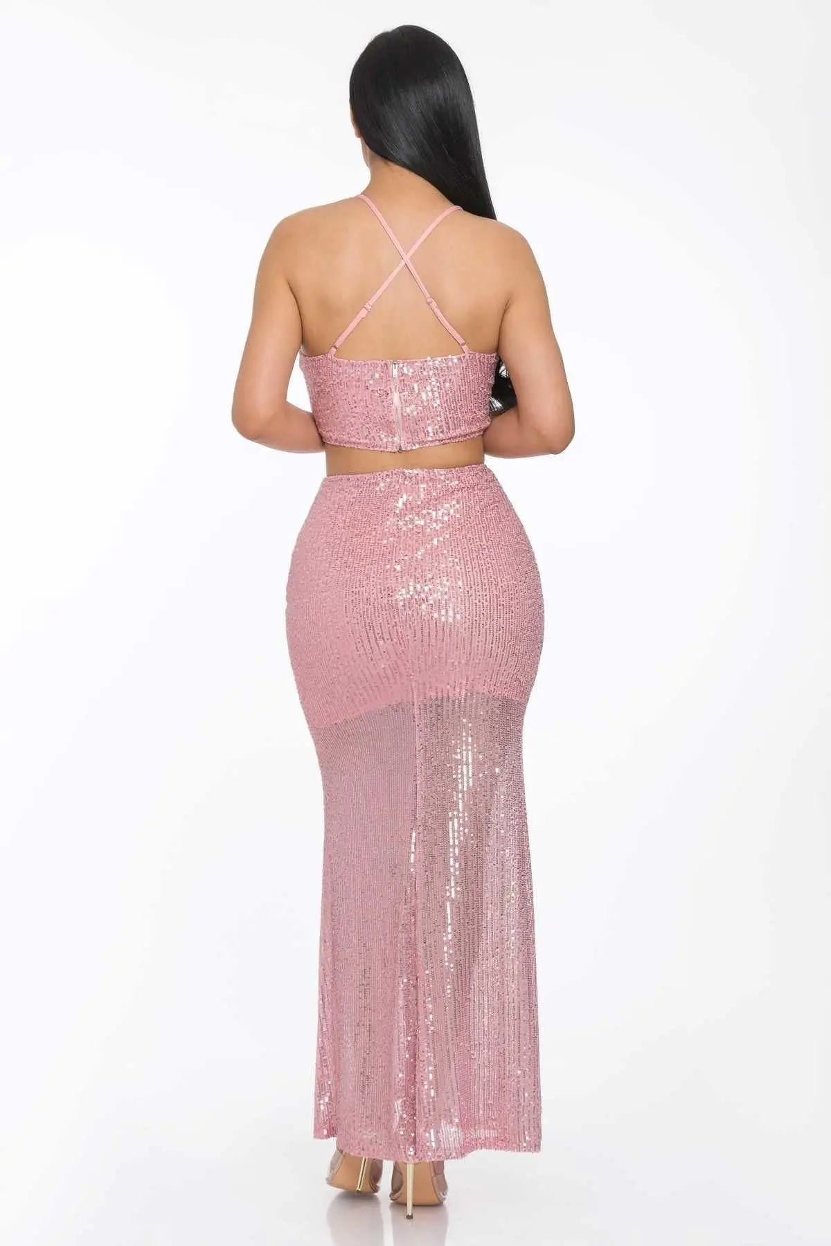 Sxy Back Sequin Maxi Dress - Image #4