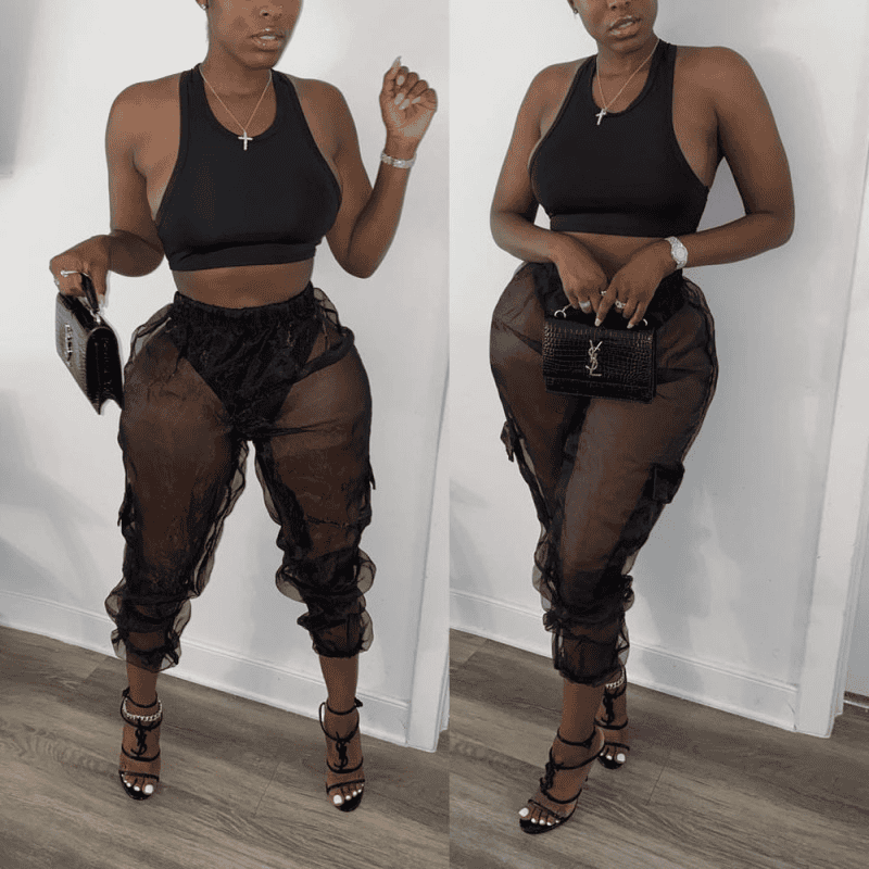 Personalized Mesh Casual Cargo Pants With Pocket