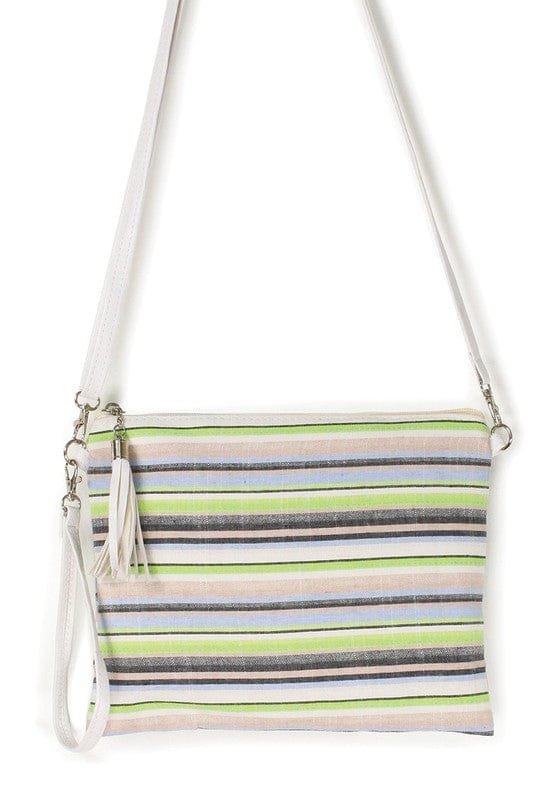 Multicolored-Striped Clutch Crossbody Bag