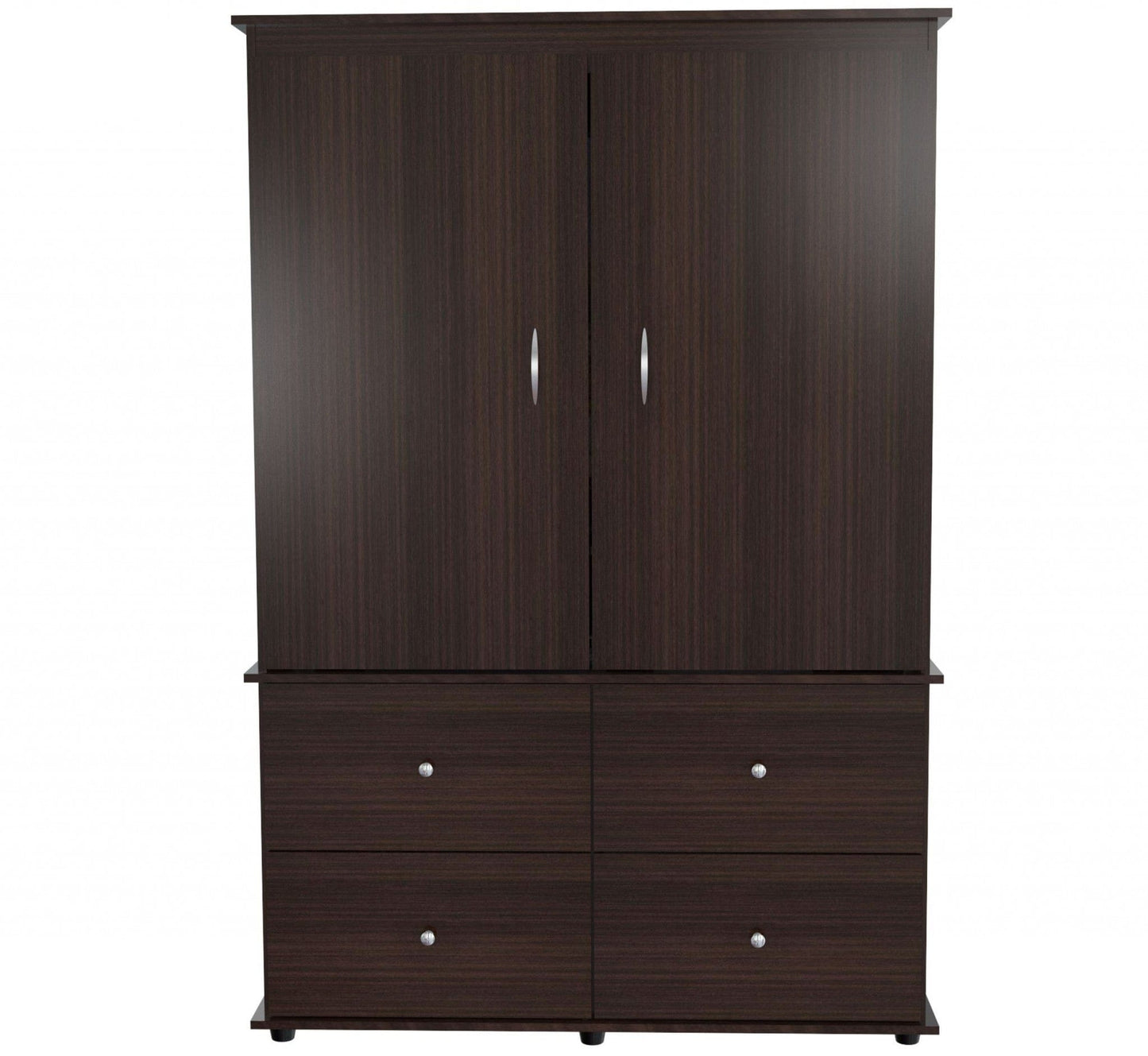 Espresso Finish Wood Four Drawer Armoire Dresser