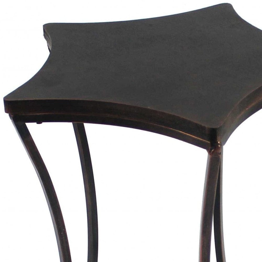 17 X 17 X 22 Bronze Minimalist Industrial Style Metal - End Table
