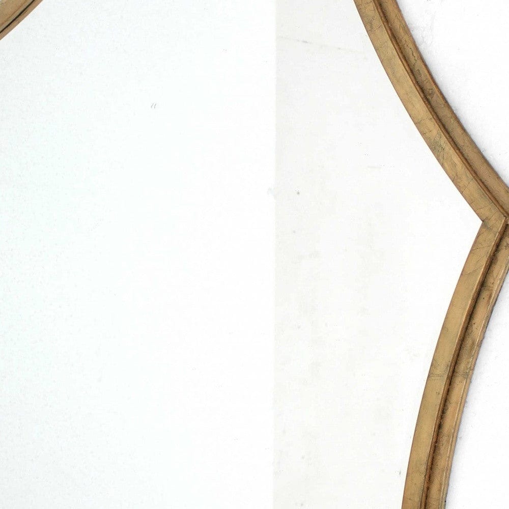 33 X 33 X 1 Gold Curved Hexagon Frame Cosmetic Mirror