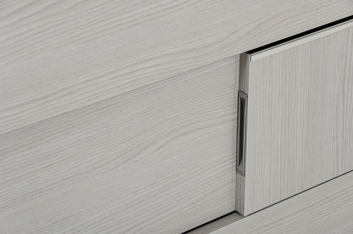 Contemporary Gray Middle Block 3 Drawer Dresser