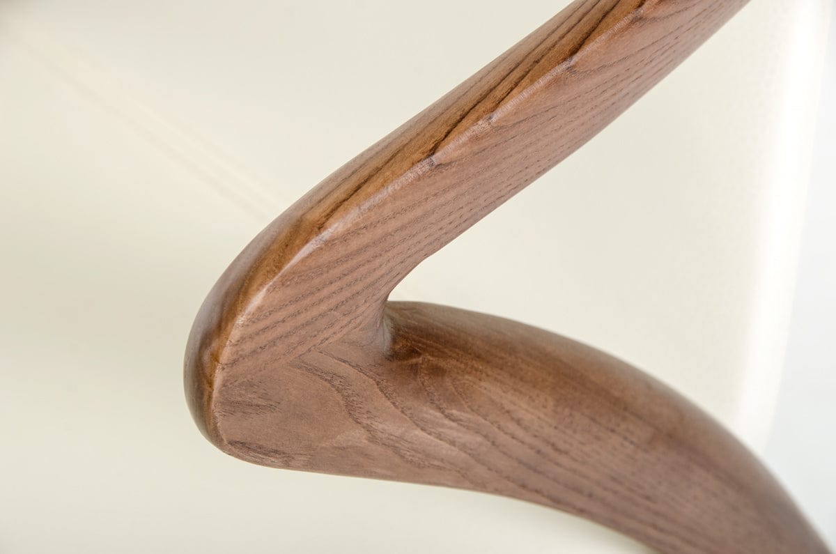 Mod Walnut Wood And Cream Faux Dining Chair