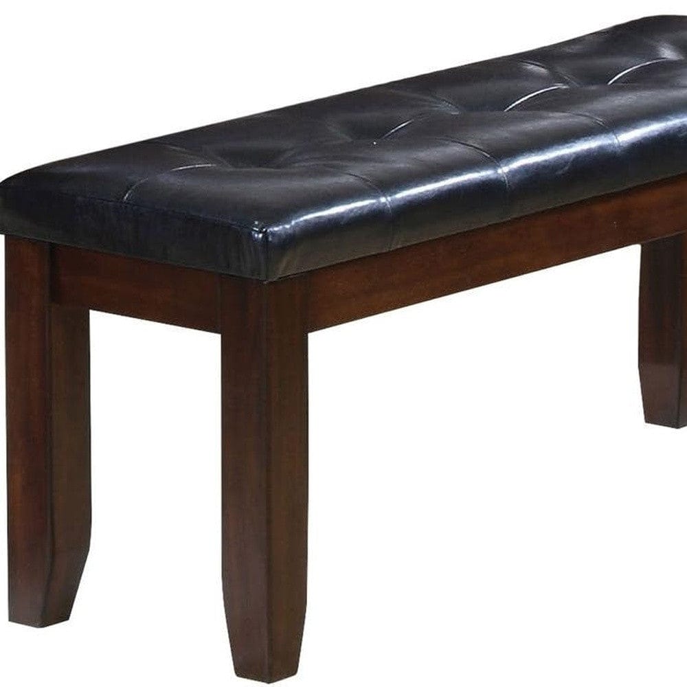 48" X 17" X 20" Black And Espresso Elegant Bench