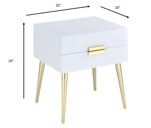 Sleek Black And Gold Two Drawer End Table