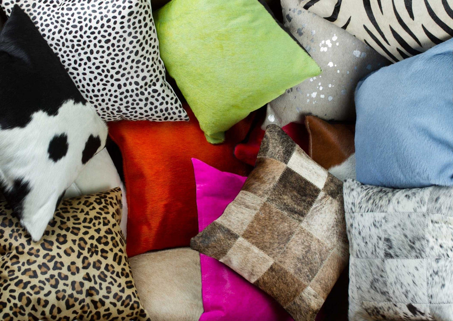 Salt And Pepper Cowhide Pillow 2 Pack