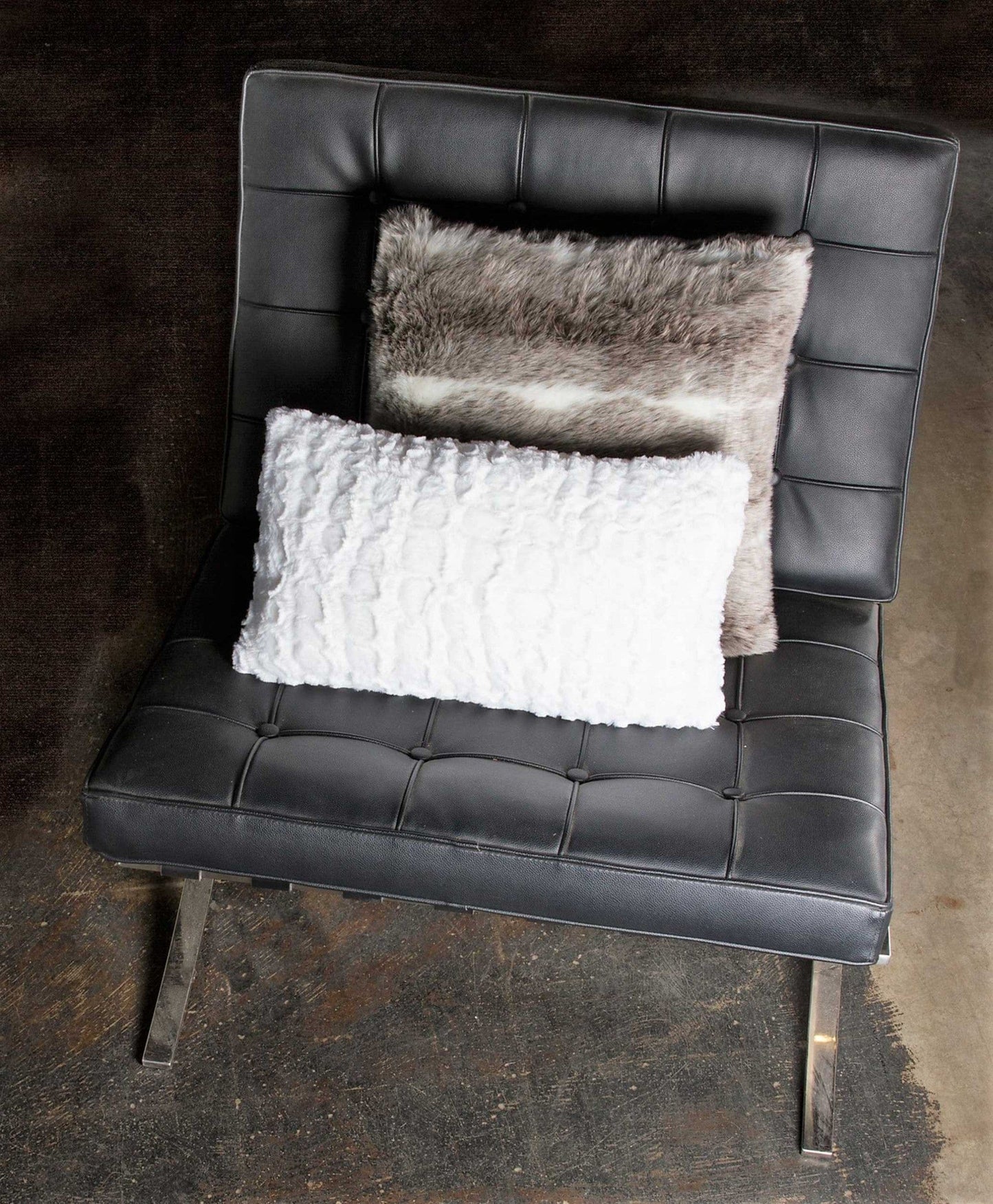 12" X 20" X 5" Ivory Mink Faux Pillow 2 Pack