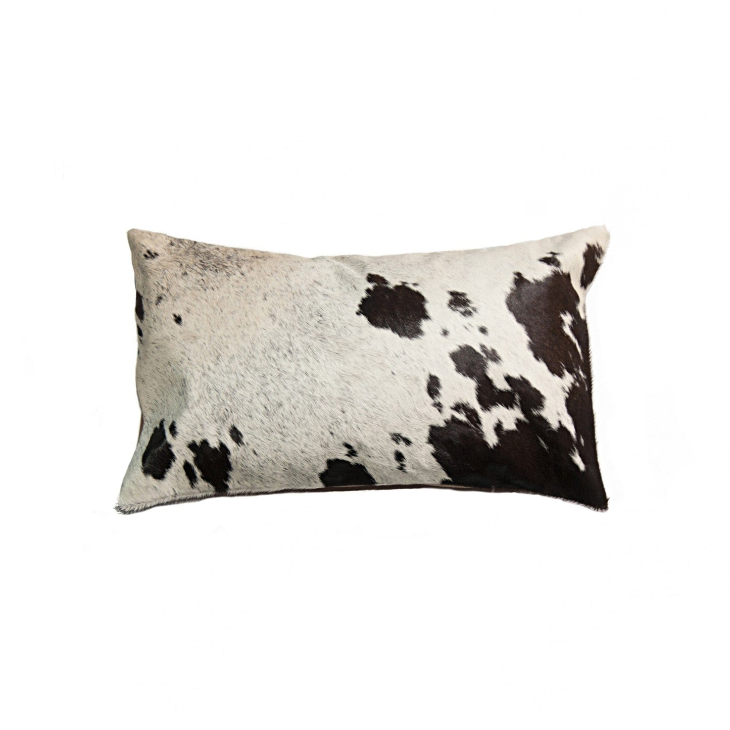 18" X 18" X 5" Salt And Pepper Chocolate And White Cowhide Pillow