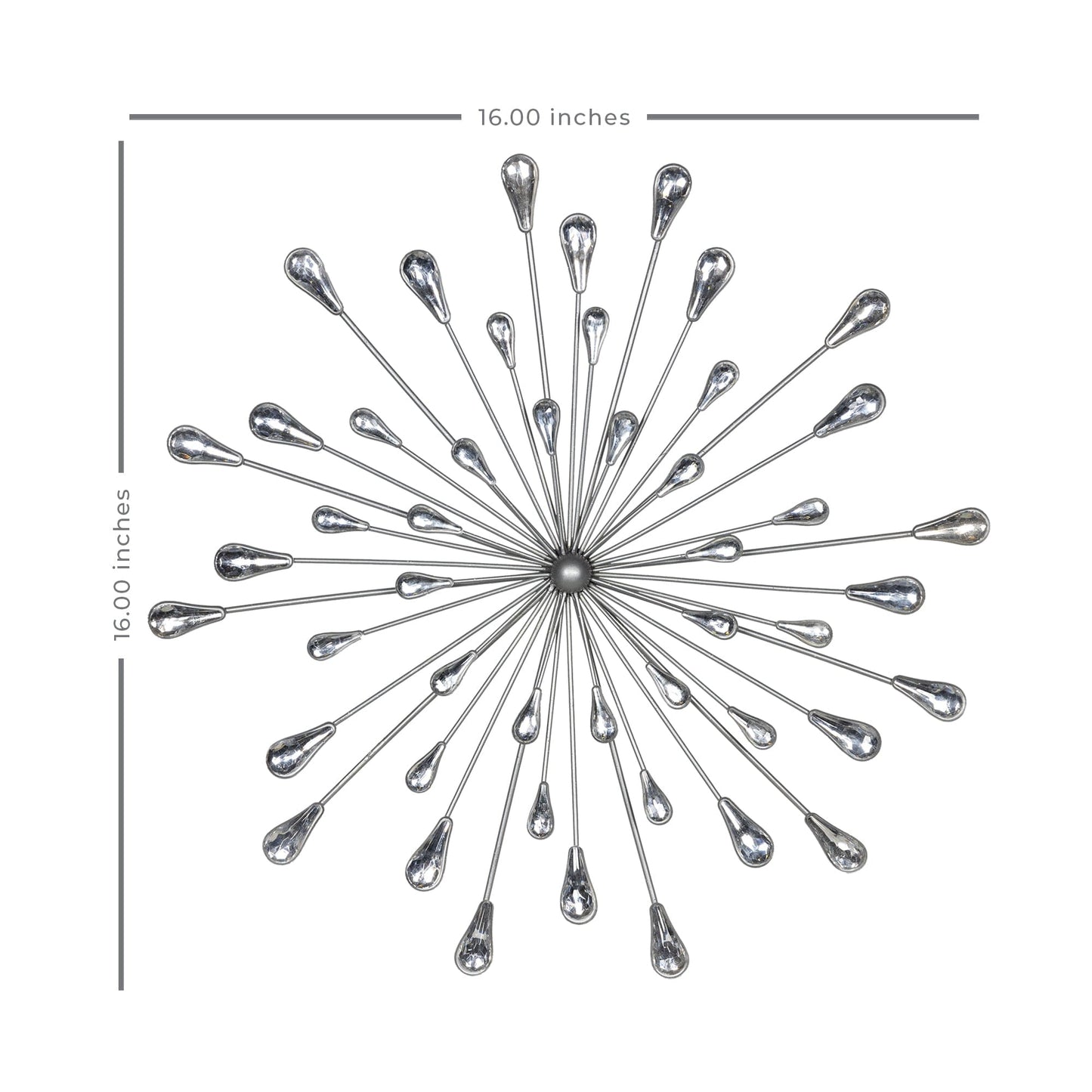 Silver Acrylic And Metal Bling Burst Wall Decor