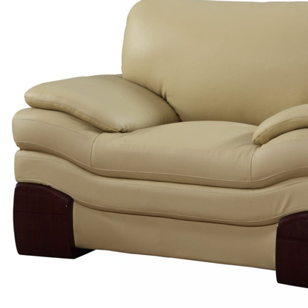 44" Dazzling Beige Leather Chair