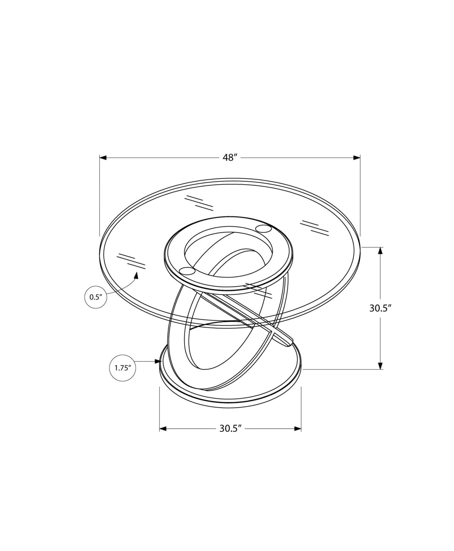 48" X 48" X 30.5" Espresso Clear Glass Solid Wood Tempered Glass Tempered Glass Dining Table