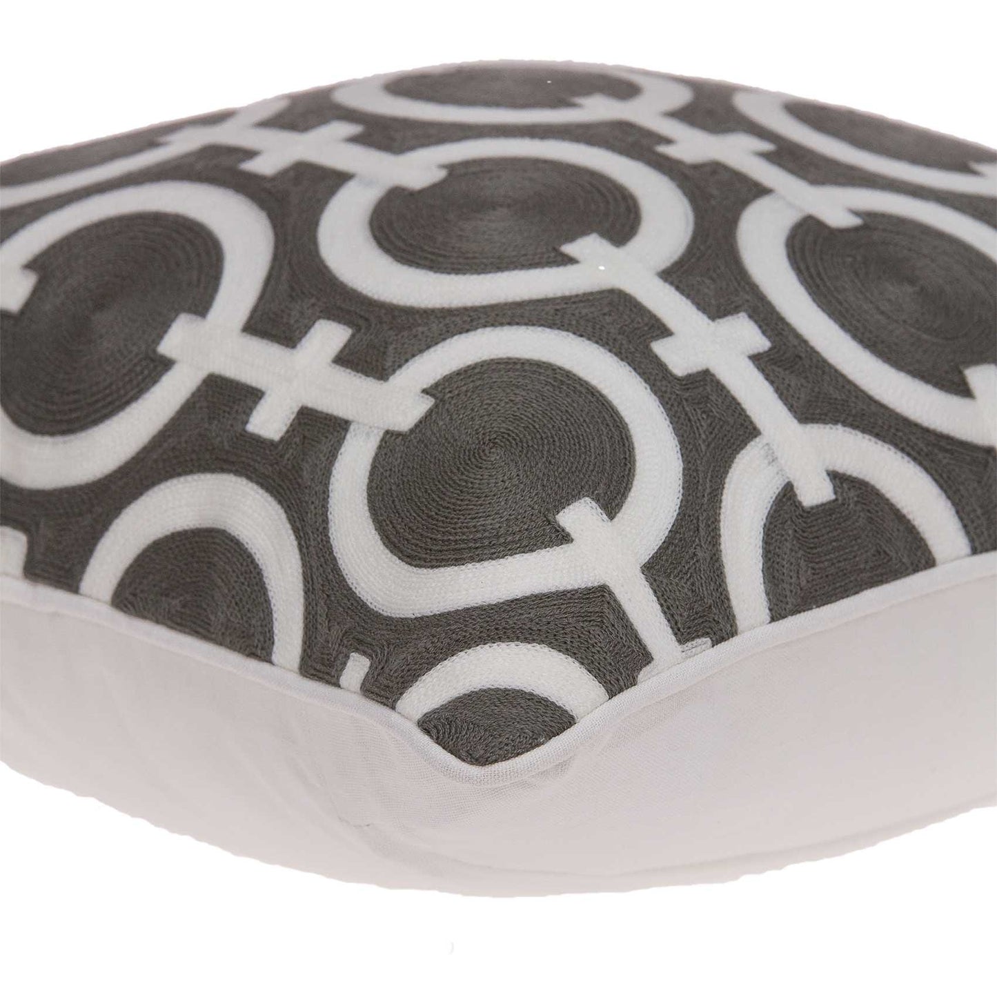 20" X 0.5" X 20" Transitional Gray And White Cotton Pillow Cover