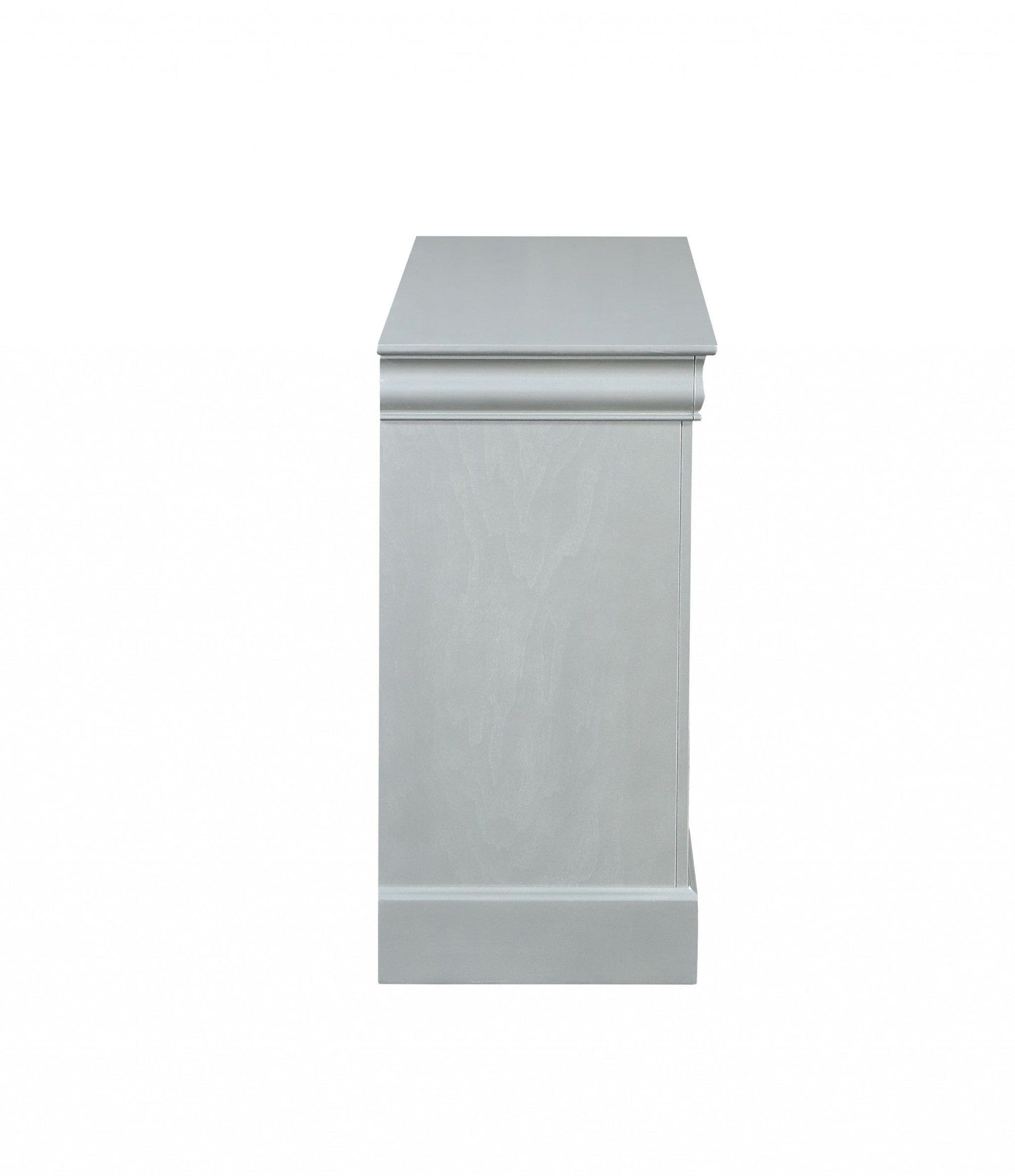 15" X 57" X 33" Platinum Wood Dresser