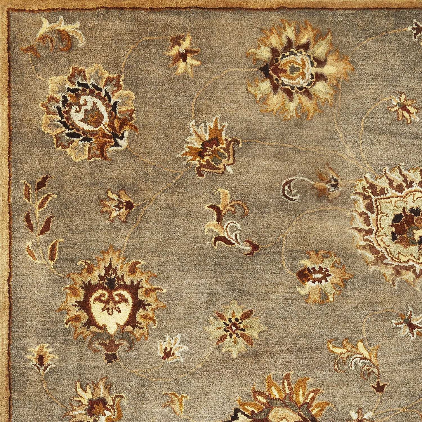 5' X 8' Wool Grey Area Rug