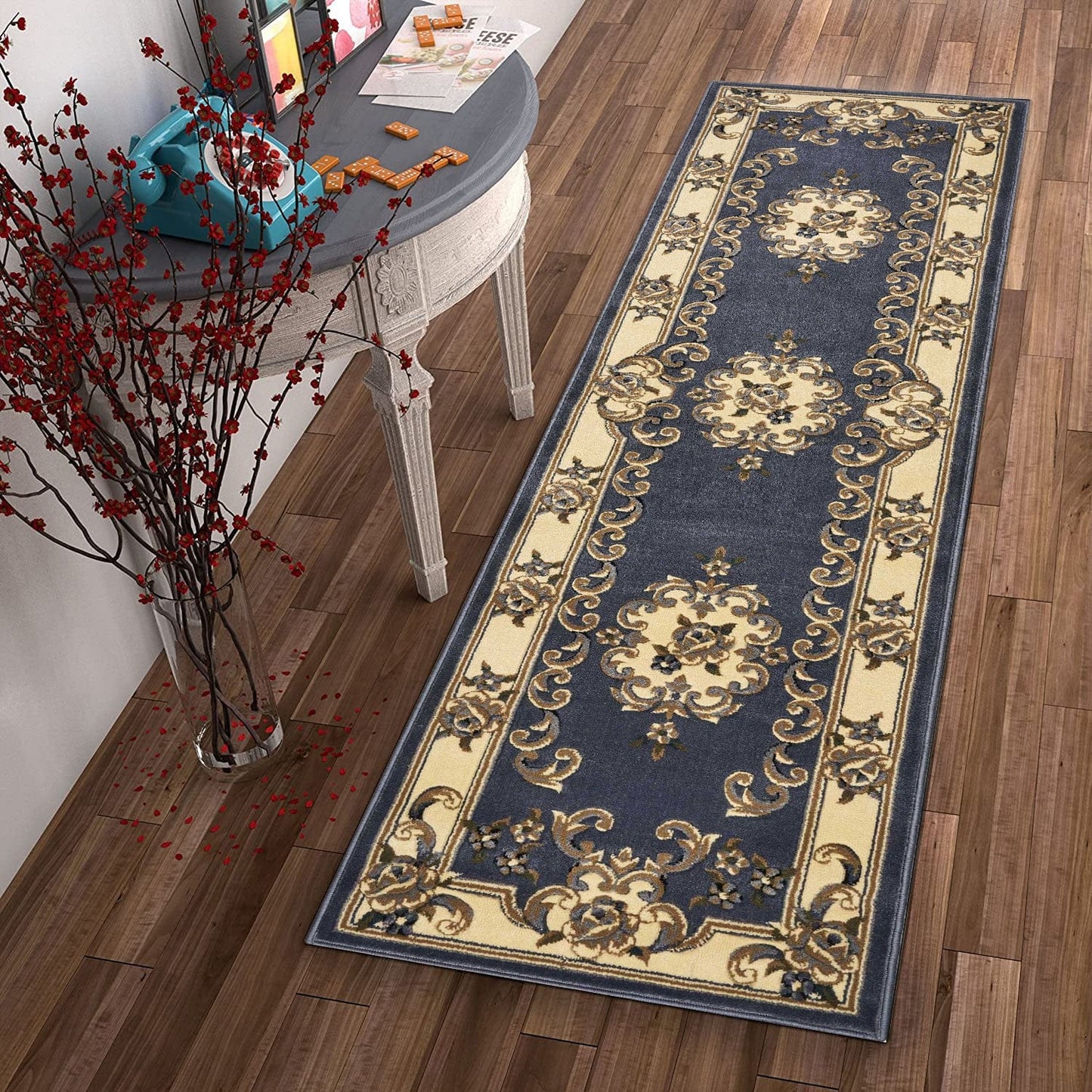 2' X 3' Polypropylene Blue Accent Rug