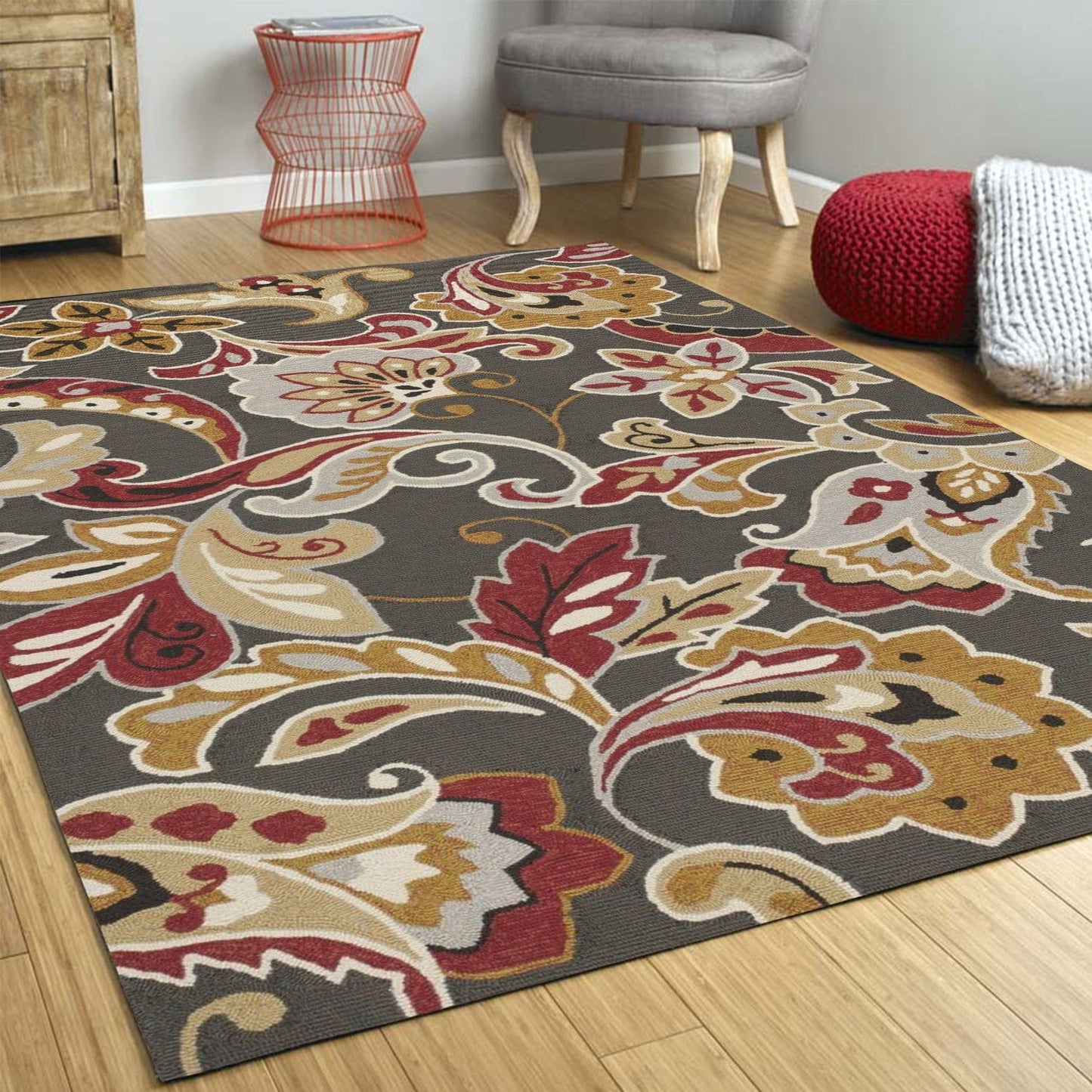 7' X 9' Uv Treated Polypropylene Taupe Area Rug
