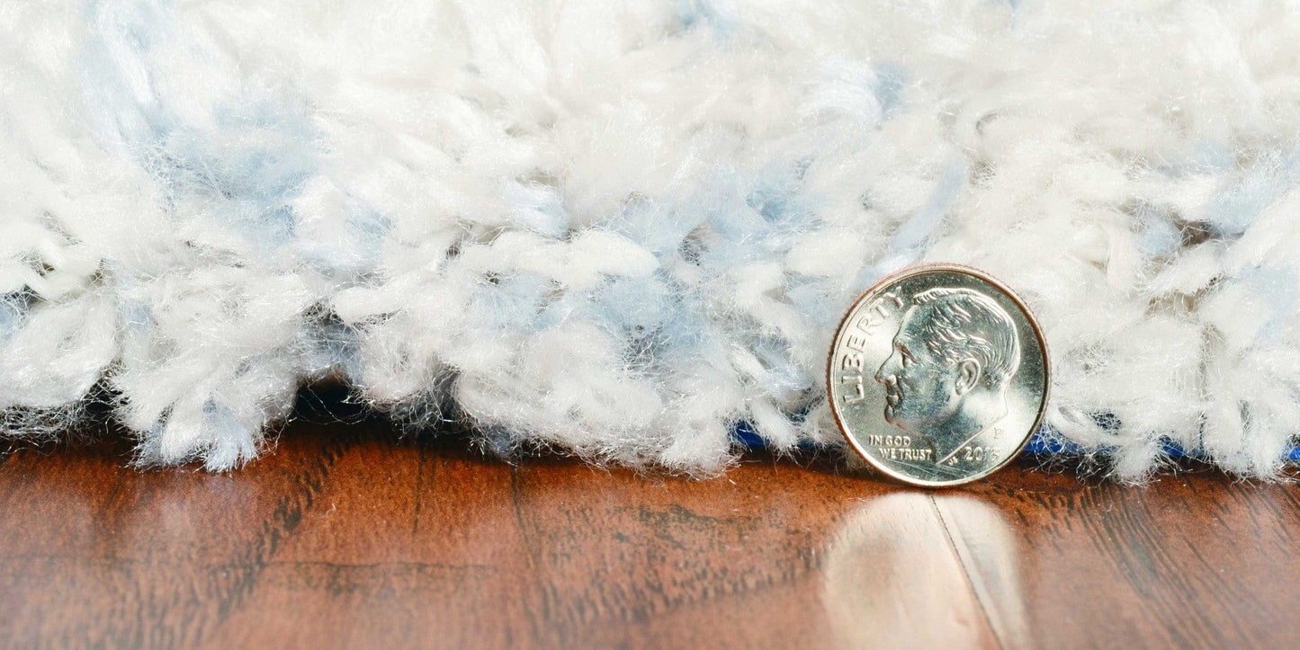 7' X 9' Polypropylene Ivory Or Blue Area Rug