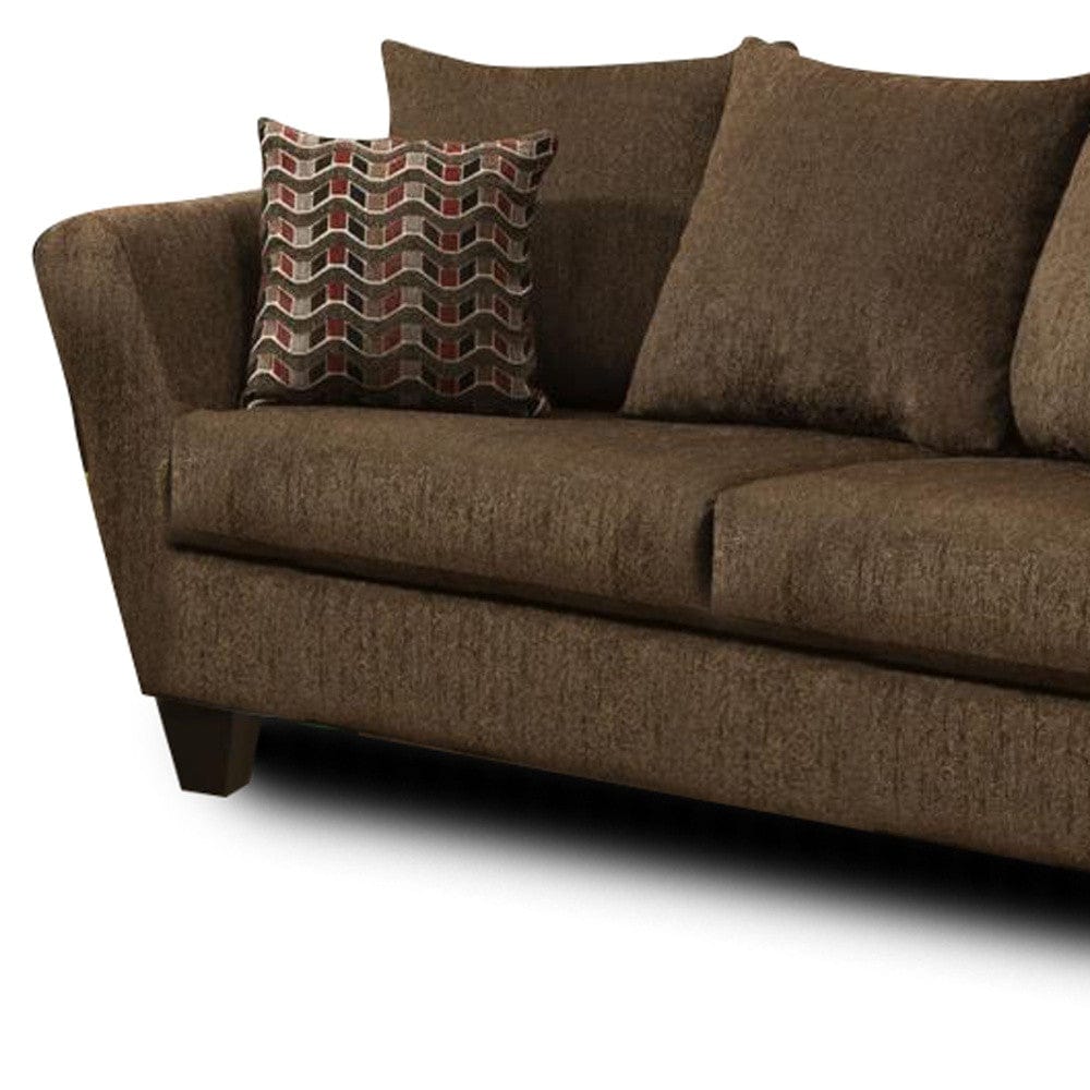 83" Mocha And Black Standard Sofa