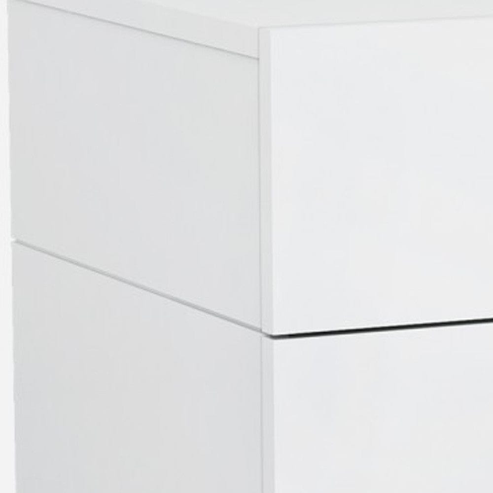 25 X 18 X 21 Gloss White Stainless Steel Nightstand