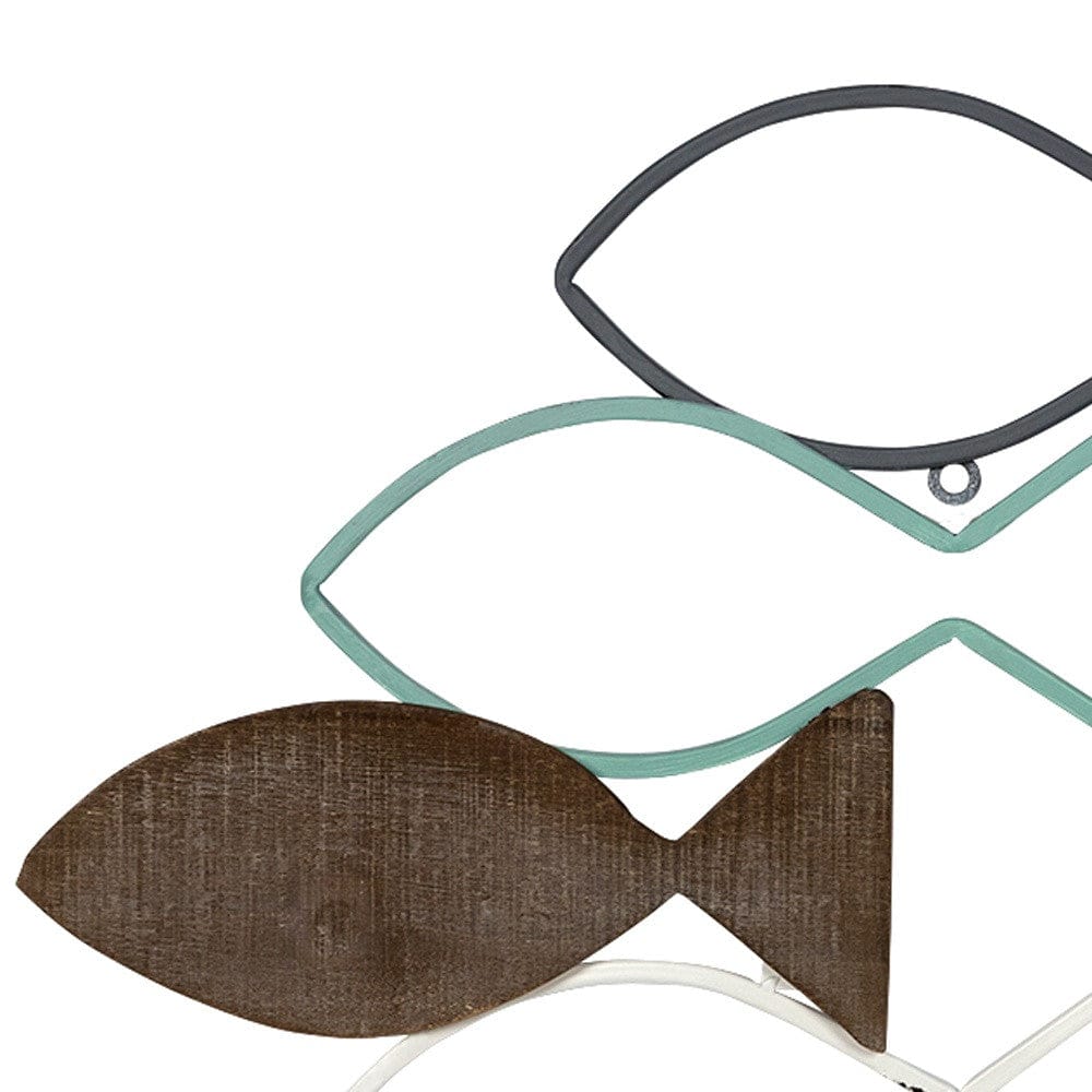 School Of Fish Metal And Wood Wall Decor