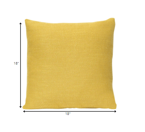 Mustard Yellow Tweed Textured Velvet Square Pillow