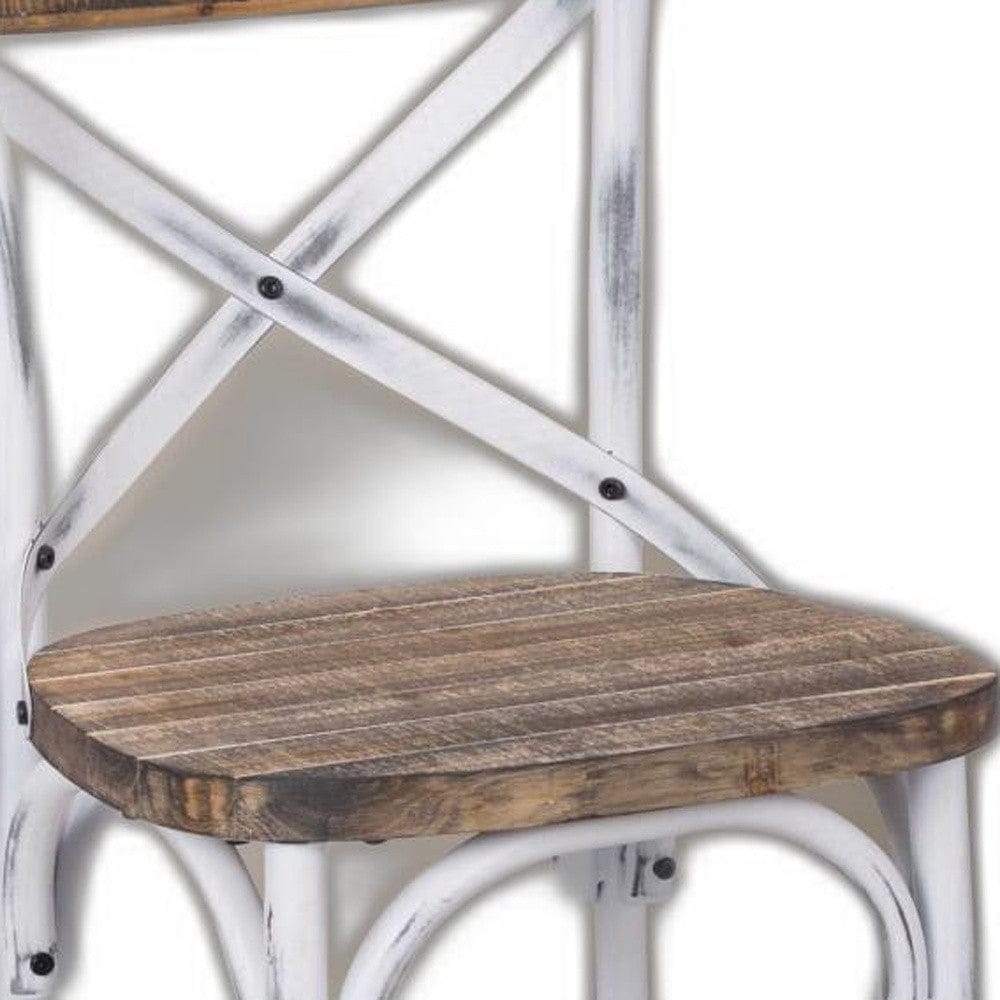 Antique Black Reclaimed Wooden Bar Chair