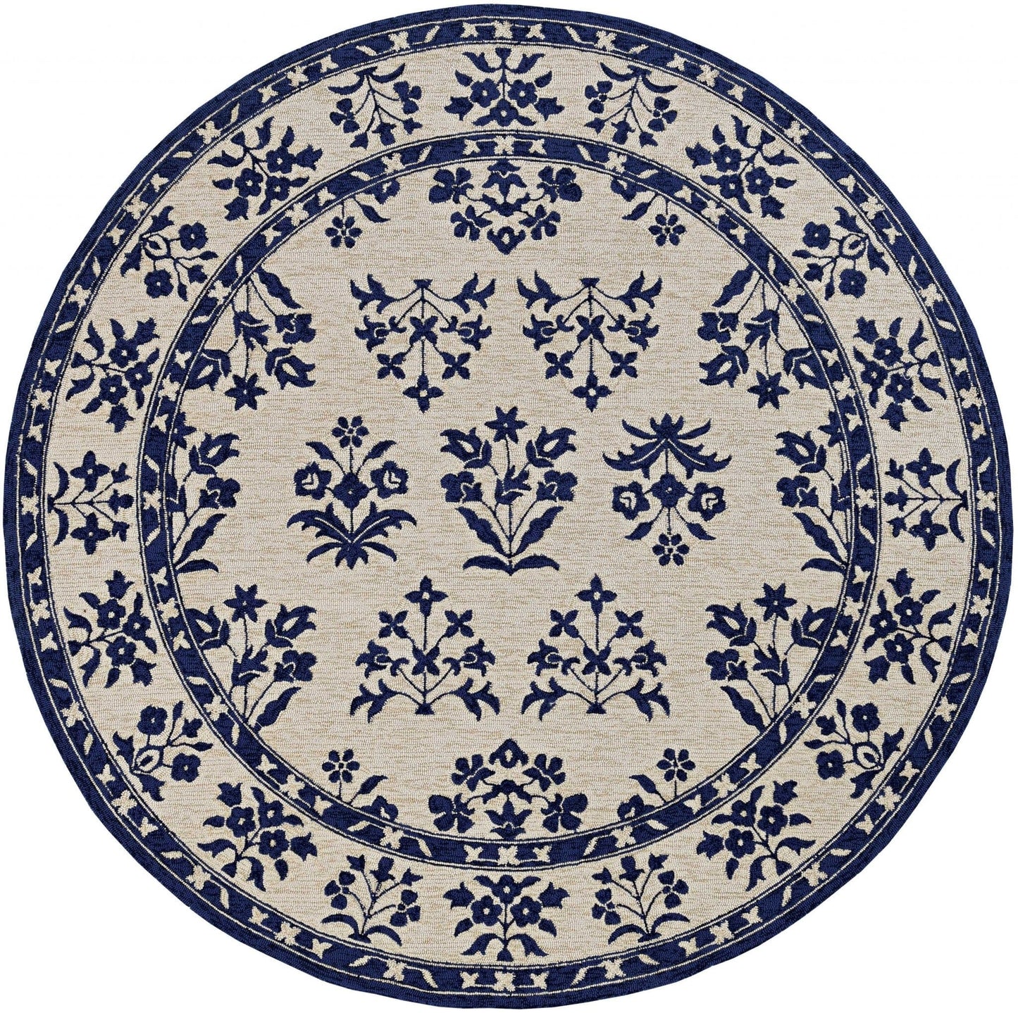 90 X 90 Sand Or Blue Polypropylene Rug