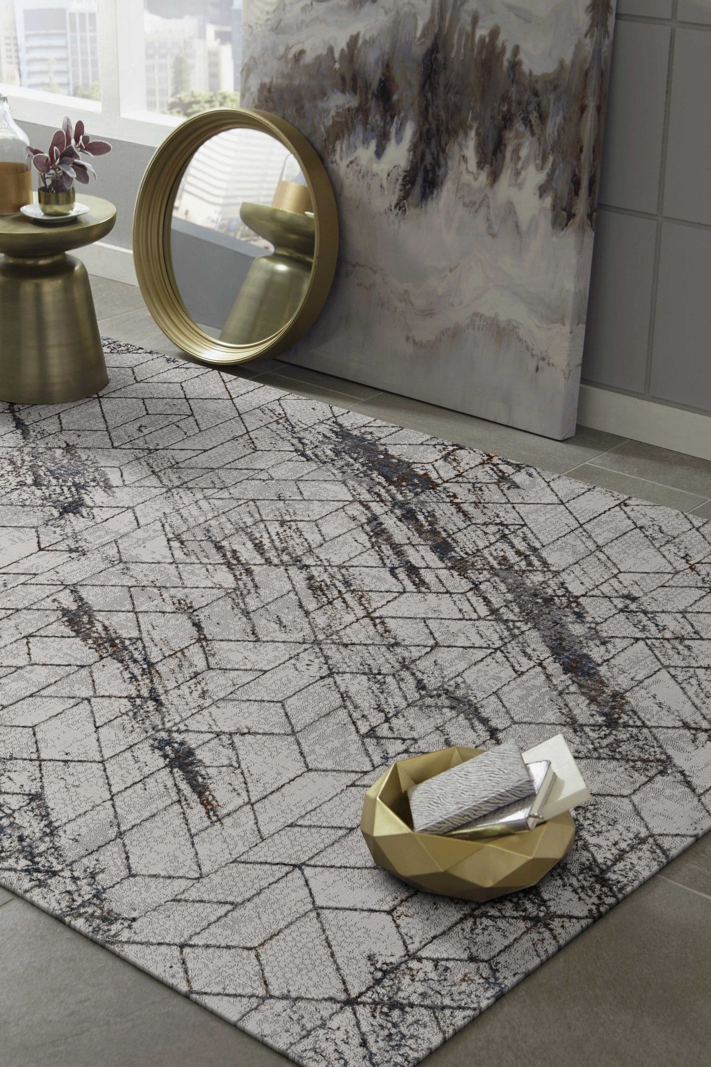 118 X 158 Ivory Polyester Rug