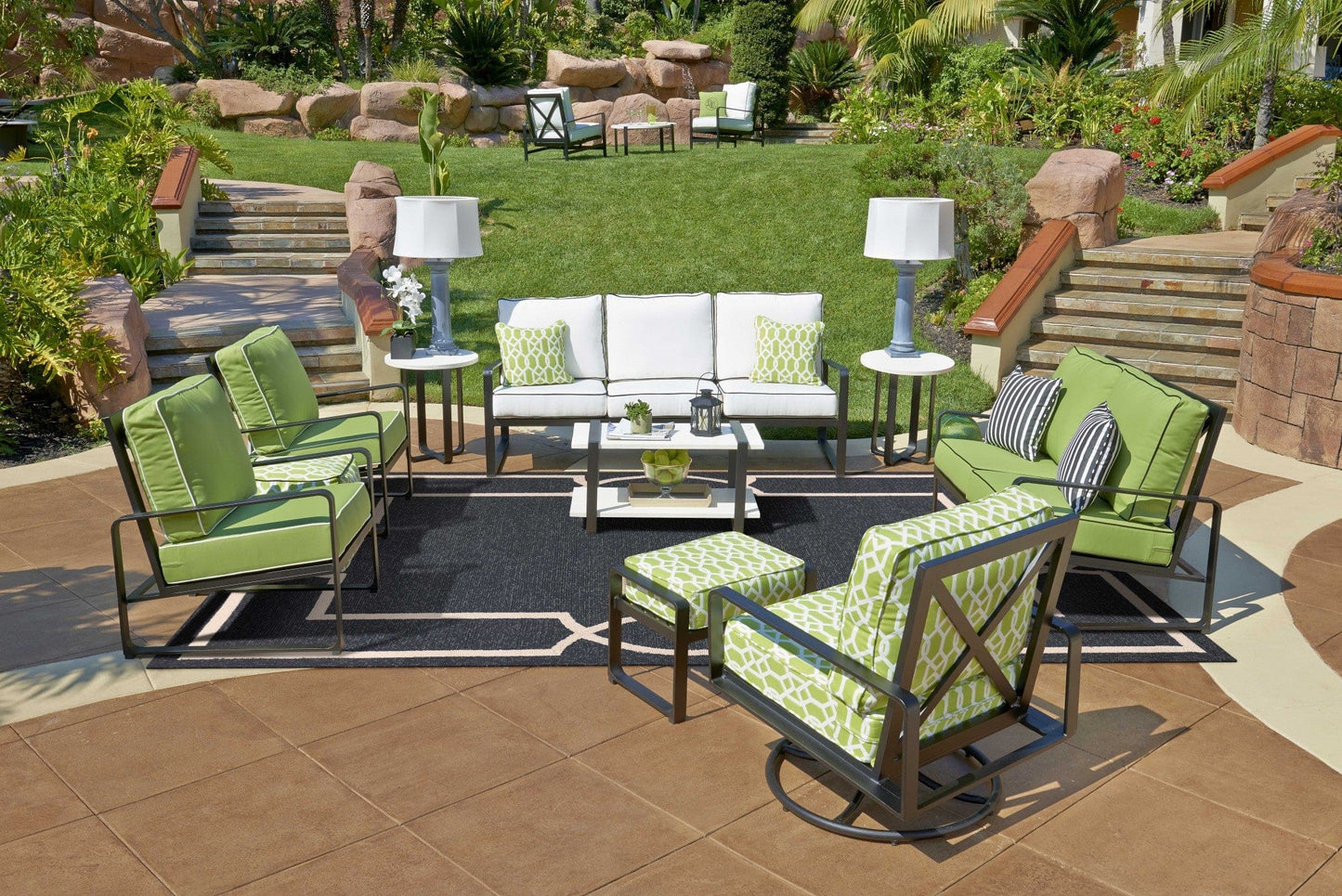 7' Square Uv Treated Polypropylene Onyx Area Rug