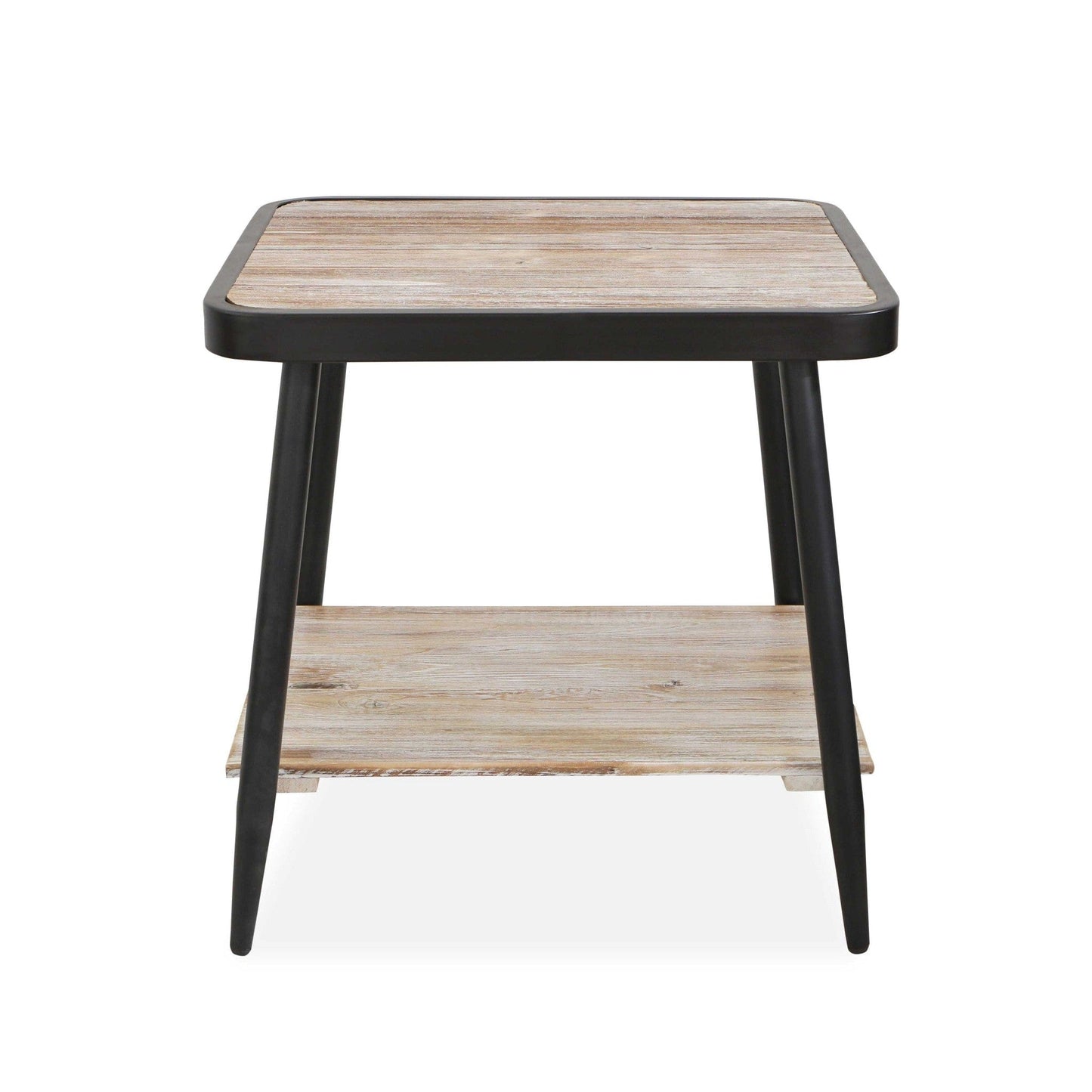 Industrial Style Square Whitewash And Gray Side Or End Table