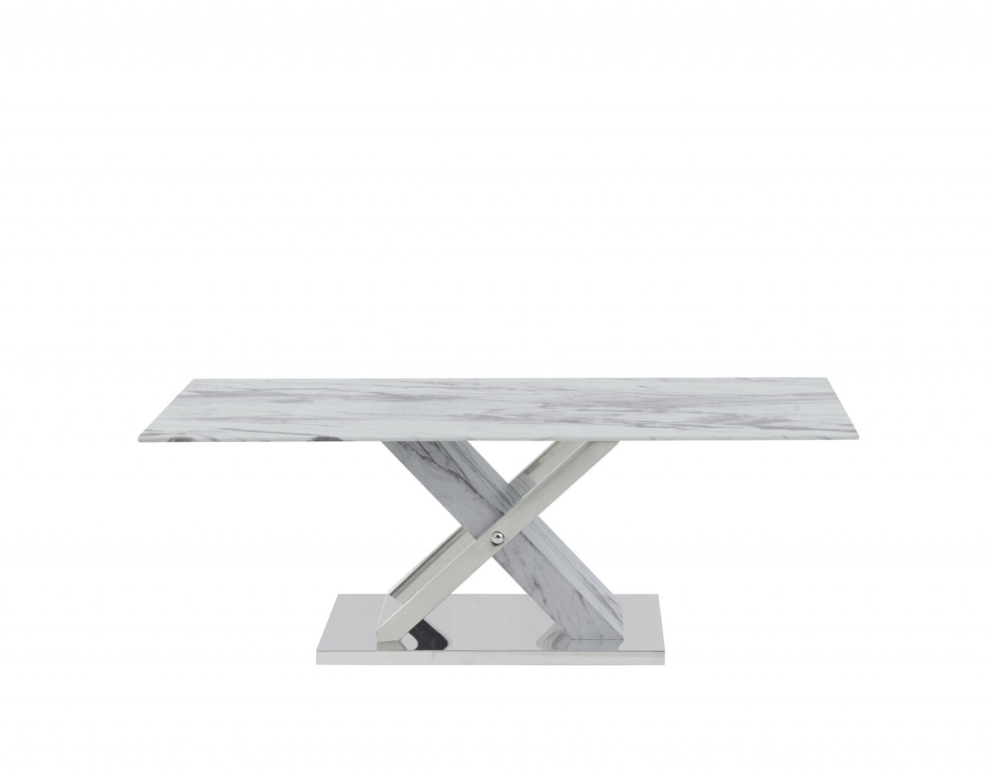 Elegant Marble Glass Top Coffee Table