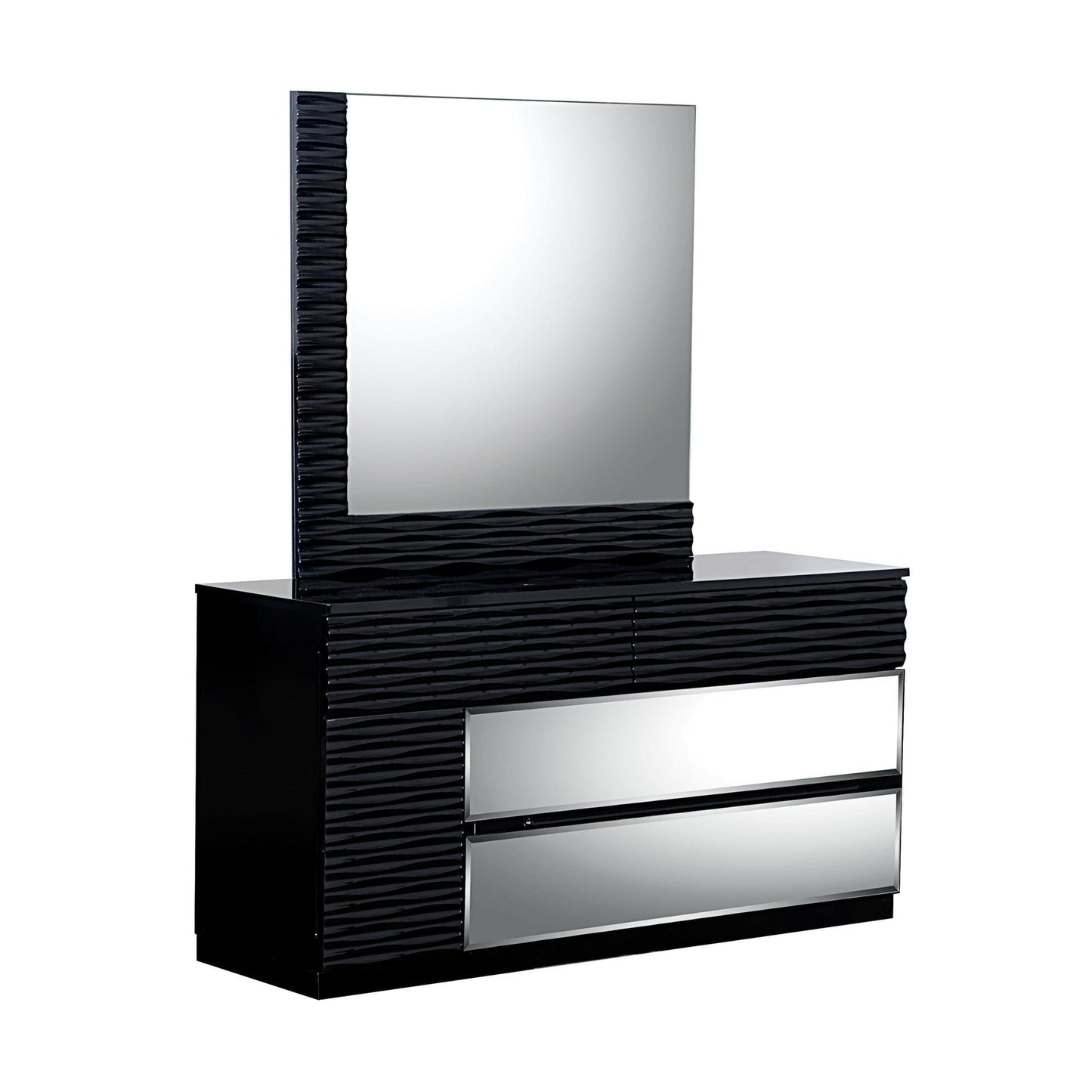 Modern Black Mirror With Clean Angeled Lines