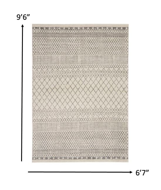 2’ X 3’ Ivory And Gray Geometric Scatter Rug