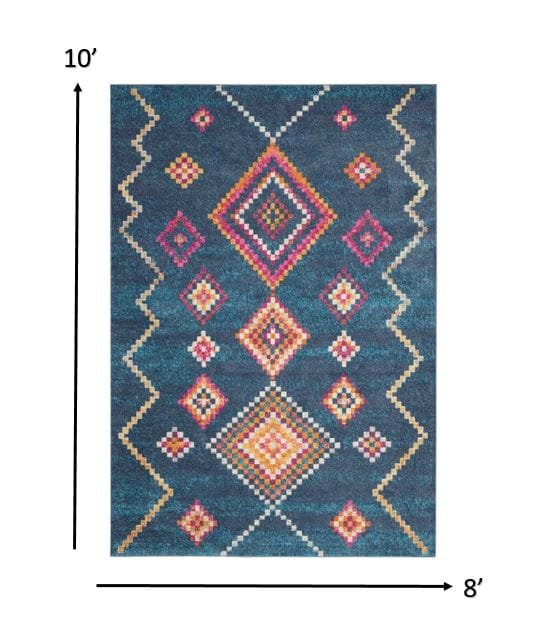 2’ X 3’ Navy Blue Berber Pattern Scatter Rug