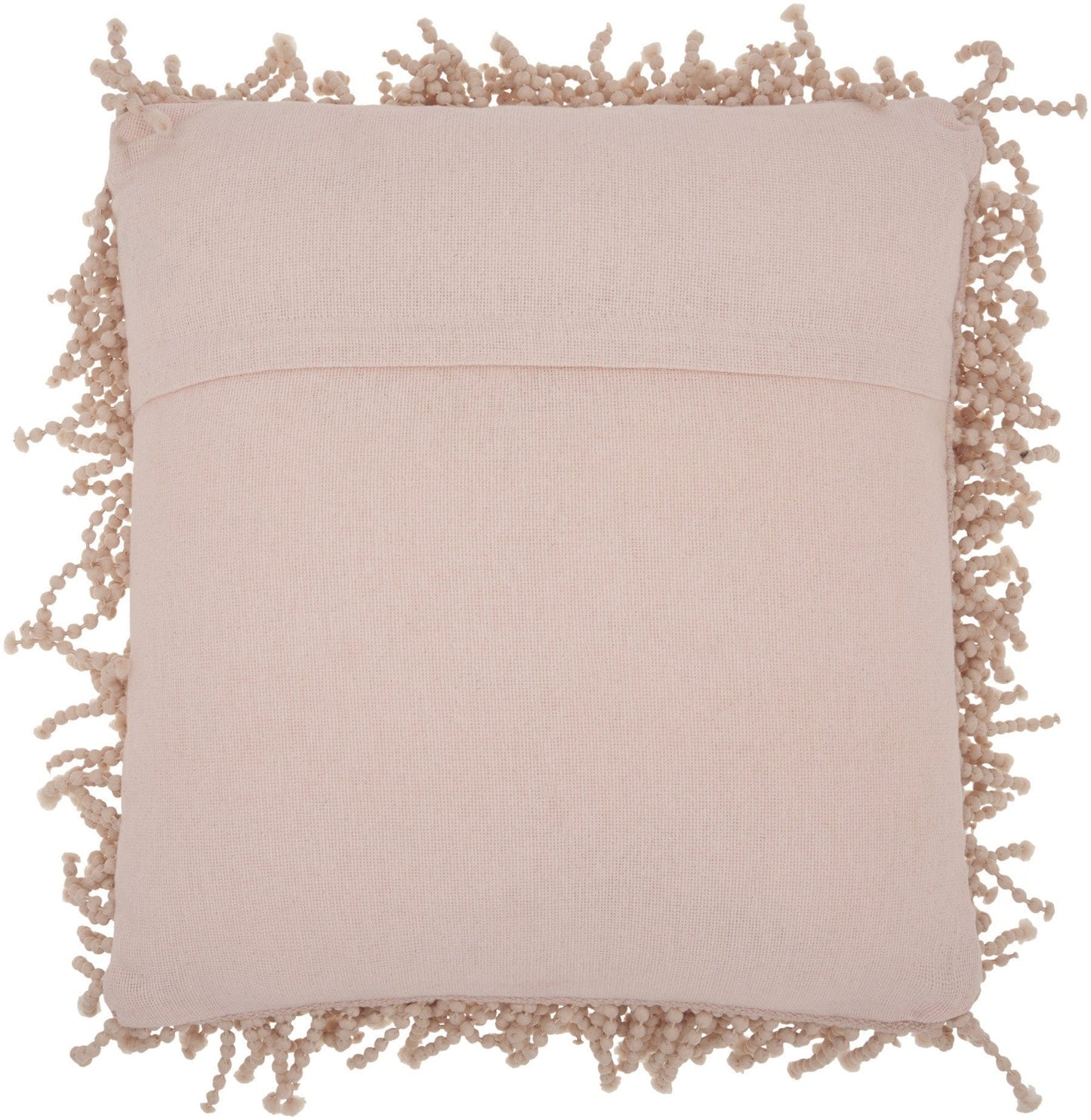 20" Pale Pink Shaggy Beads Square Throw Pillow