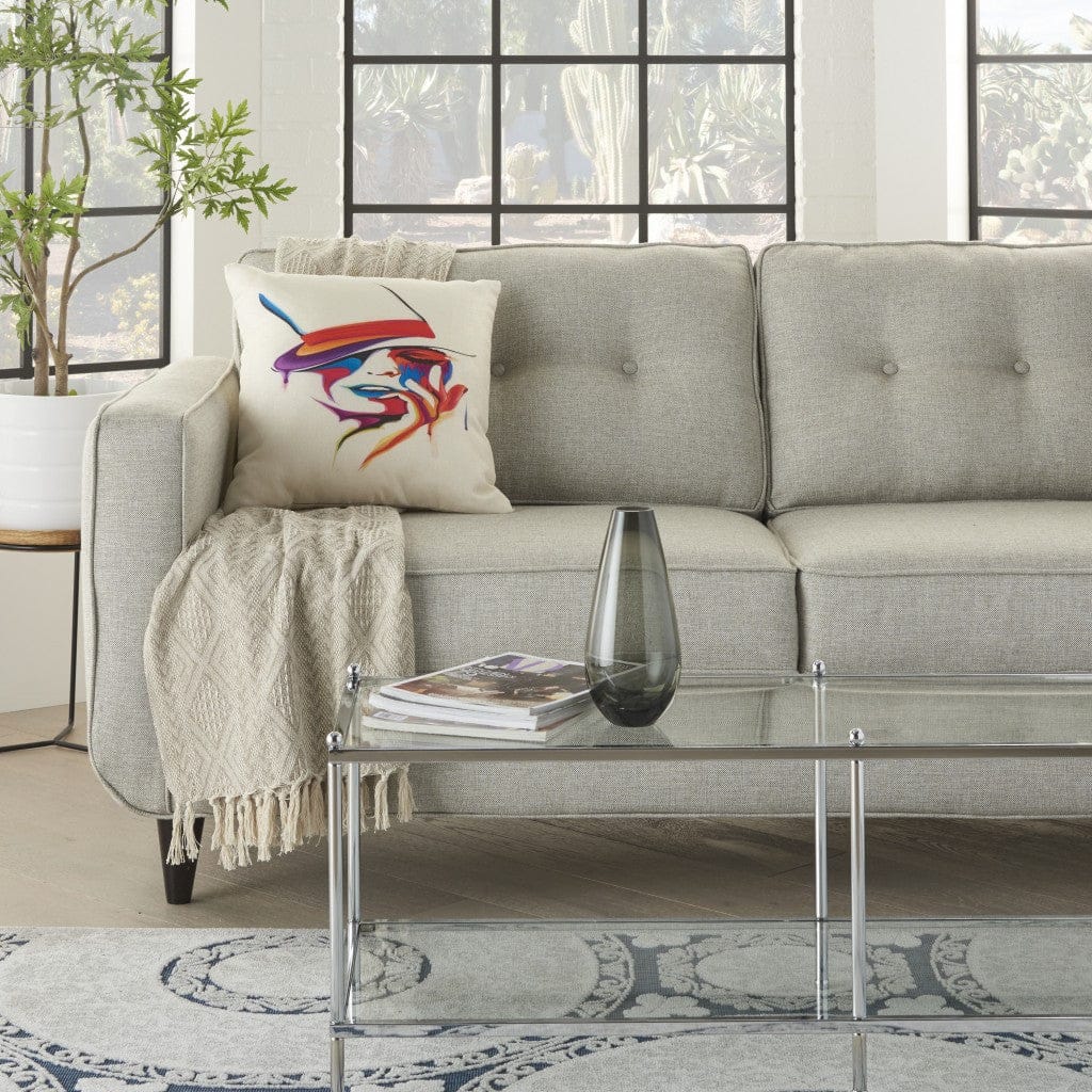 Contemporary Girl With Hat Throw Pillow