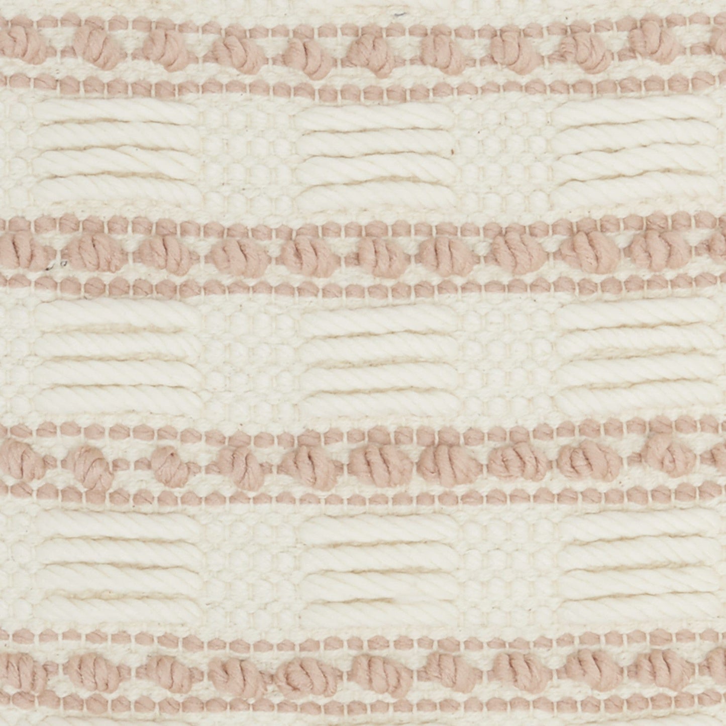 Blush And Ivory Textured Stripes Throw Pillow