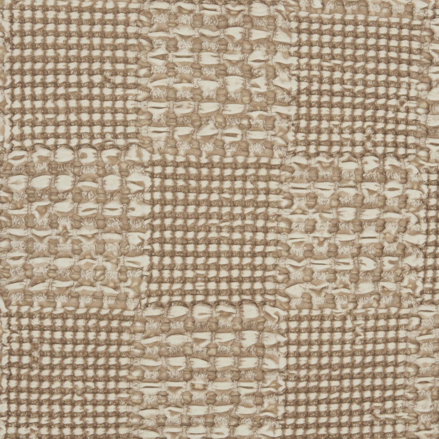 Beige Textured Squares Throw Pillow