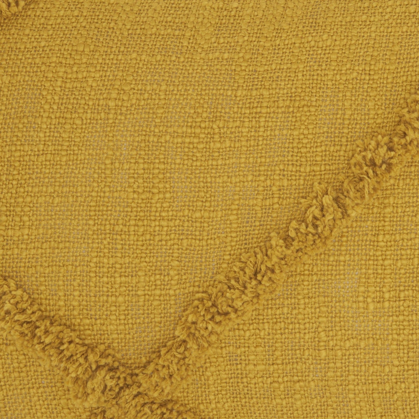 Dark Mustard Abstract Shaggy Detail Lumbar Pillow