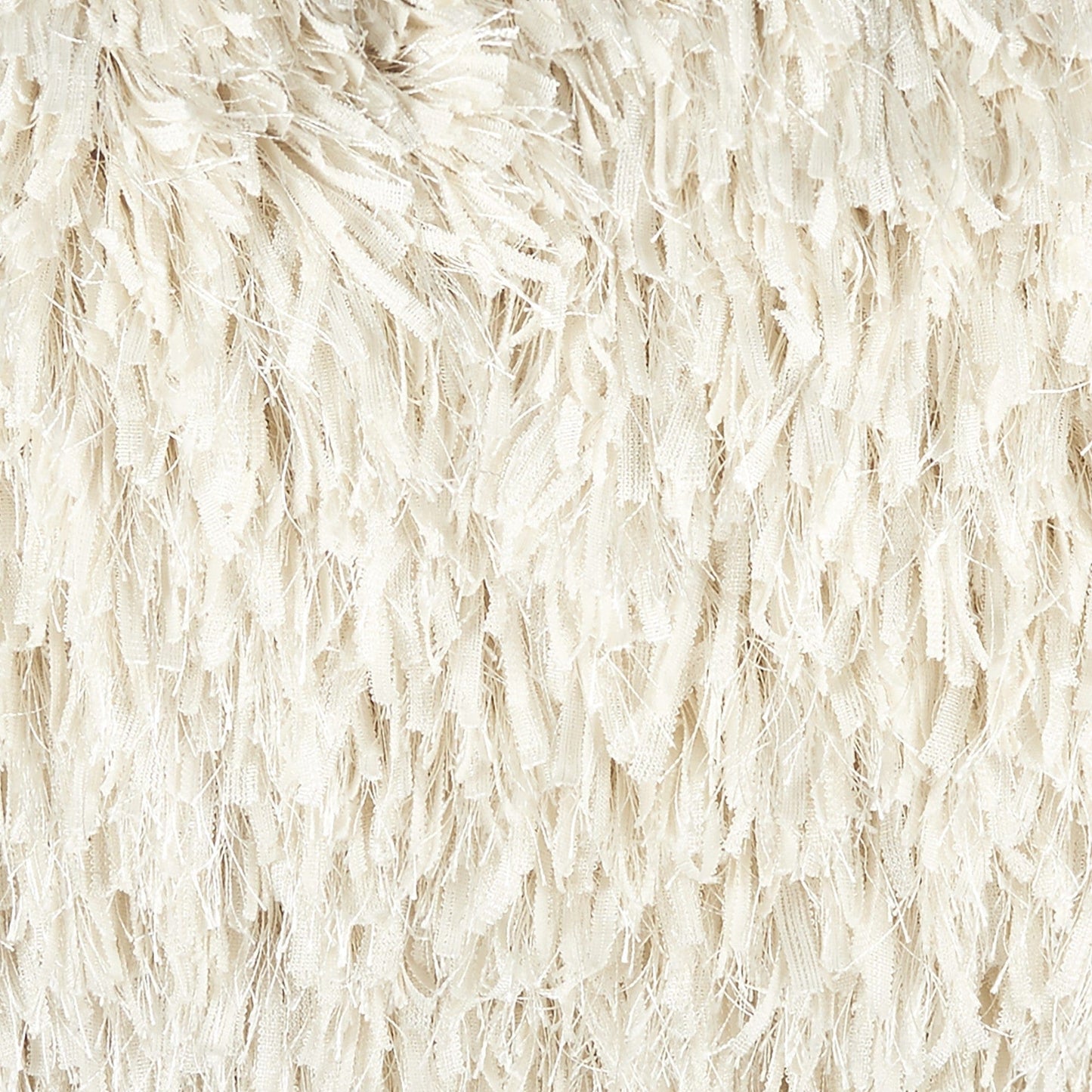 Long Ivory Shag Throw Pillow