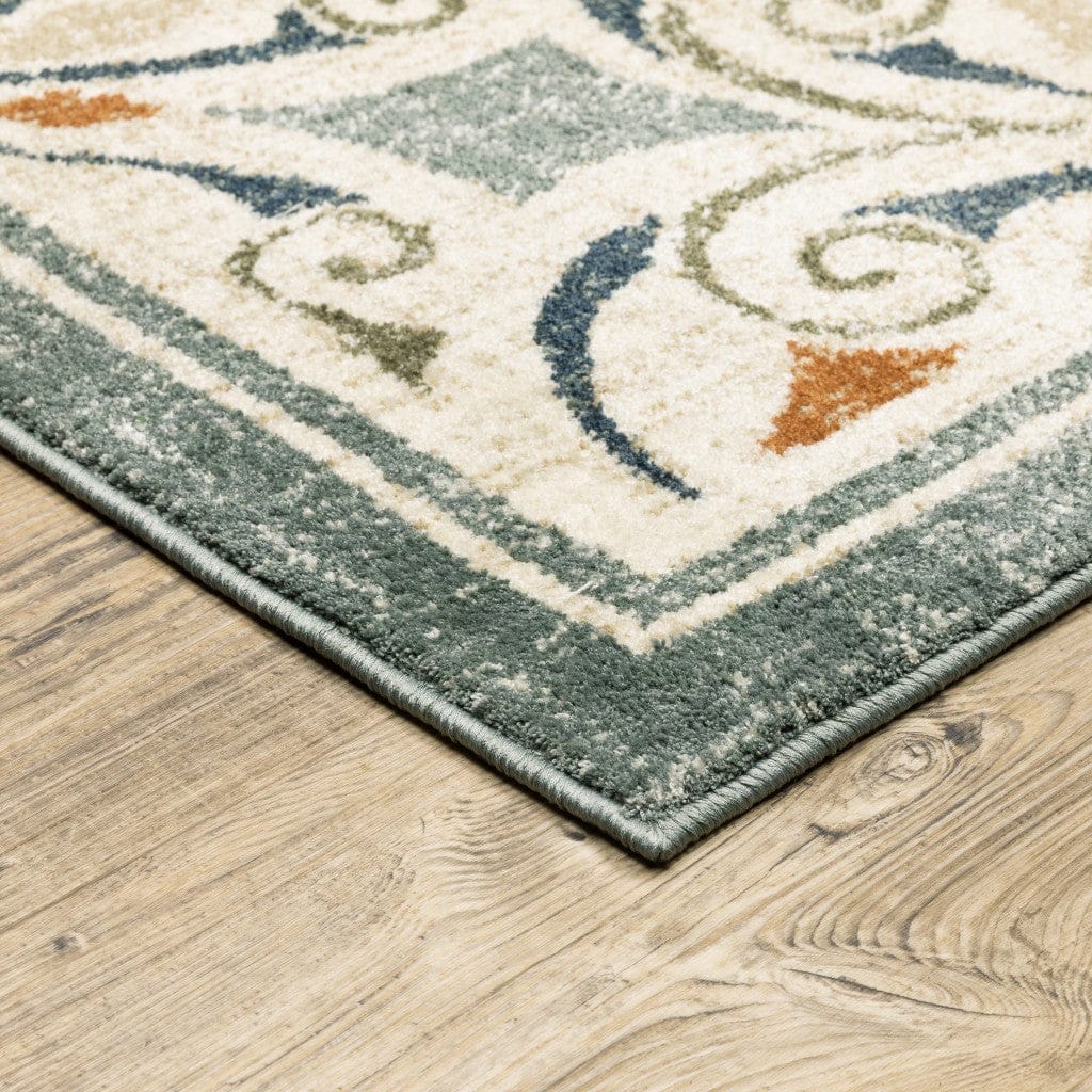 10’ X 13’ Gray And Beige Medallion Indoor Area Rug