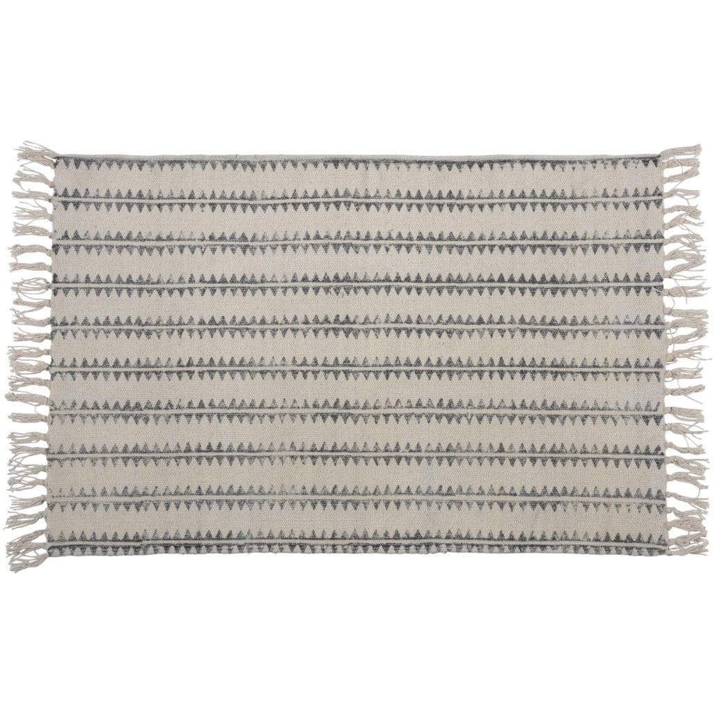 2' X 3' Gray And Cream Sawlike Stripes Scatter Rug