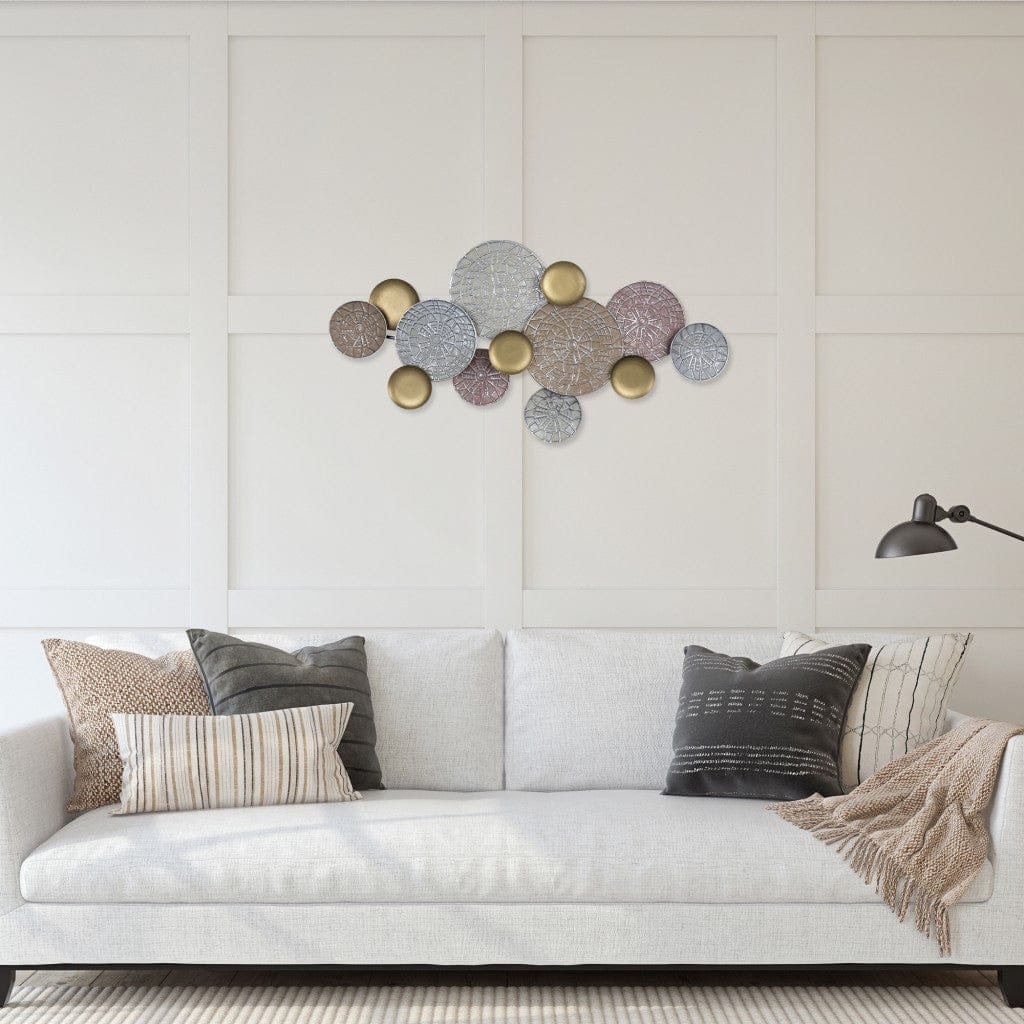 Pink And Gold Metal Plate Wall Decor