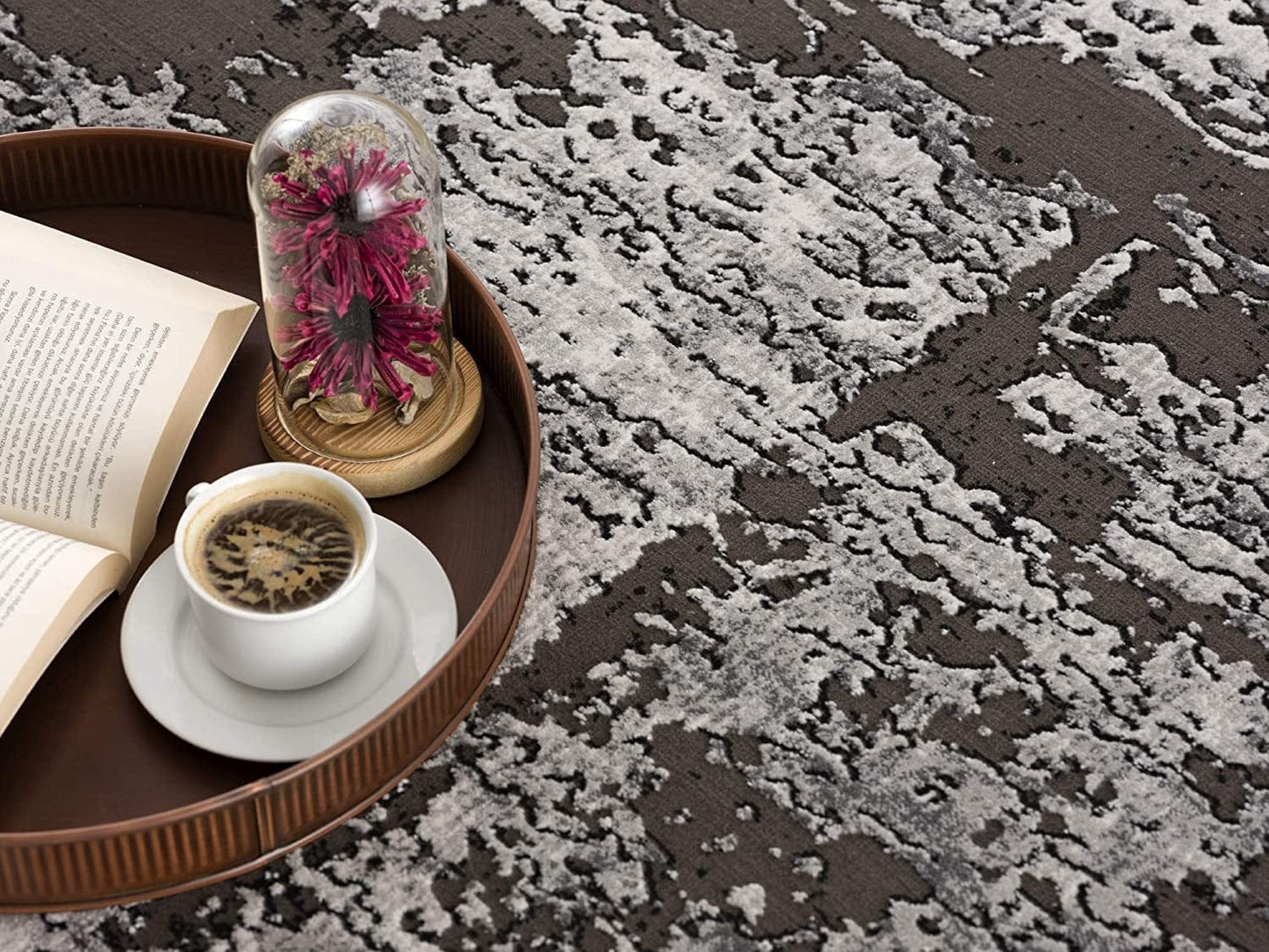 4’ X 6’ Gray Modern Abstract Area Rug