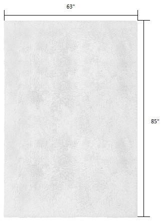 4’ X 5’ White Solid Modern Area Rug