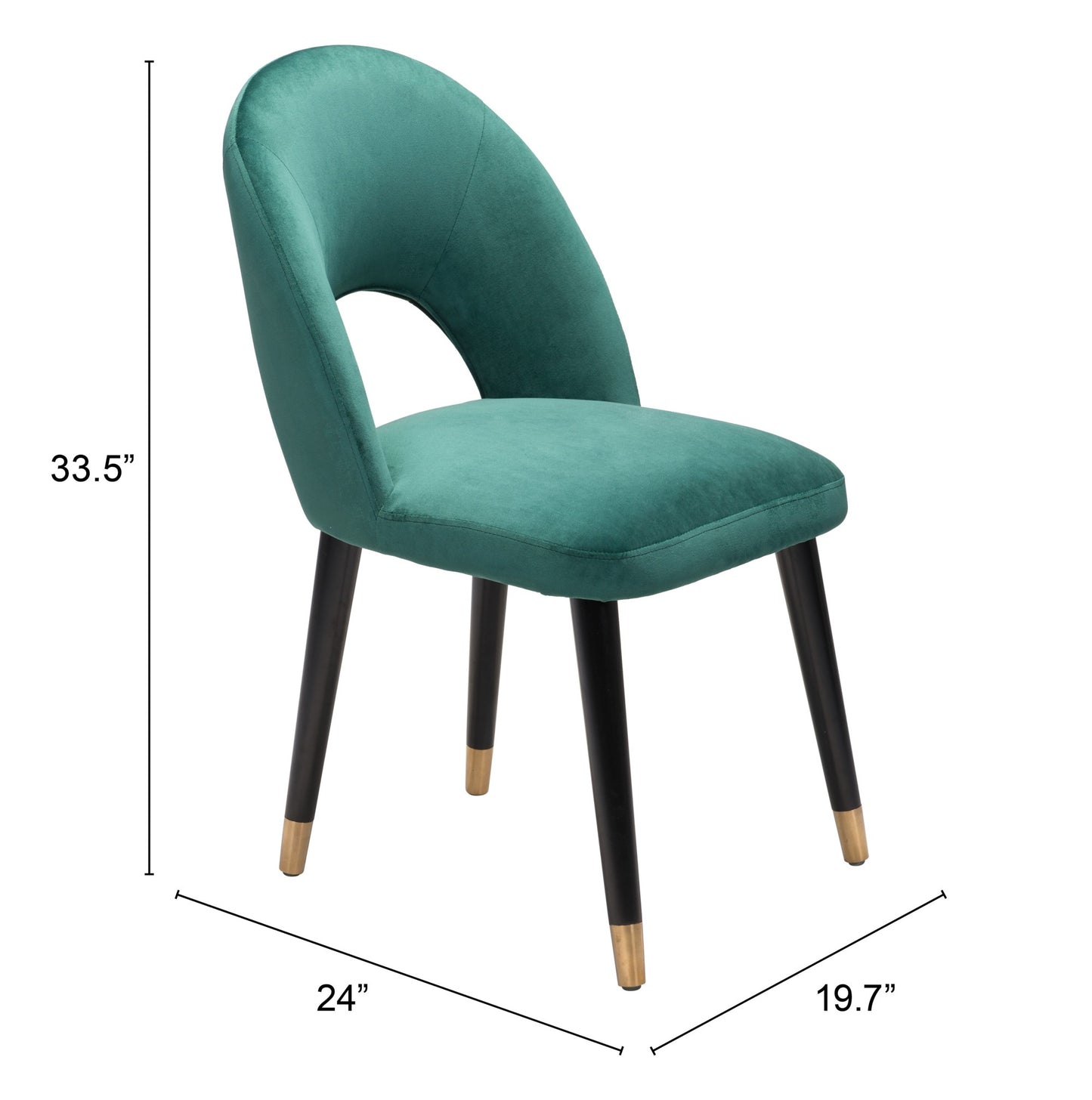 Set of Two Teal Green Thick Loop Back Dining Chairs
