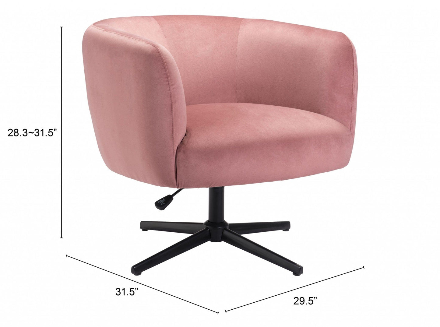 Gusto Glam Pink and Black Swivel Accent Chair