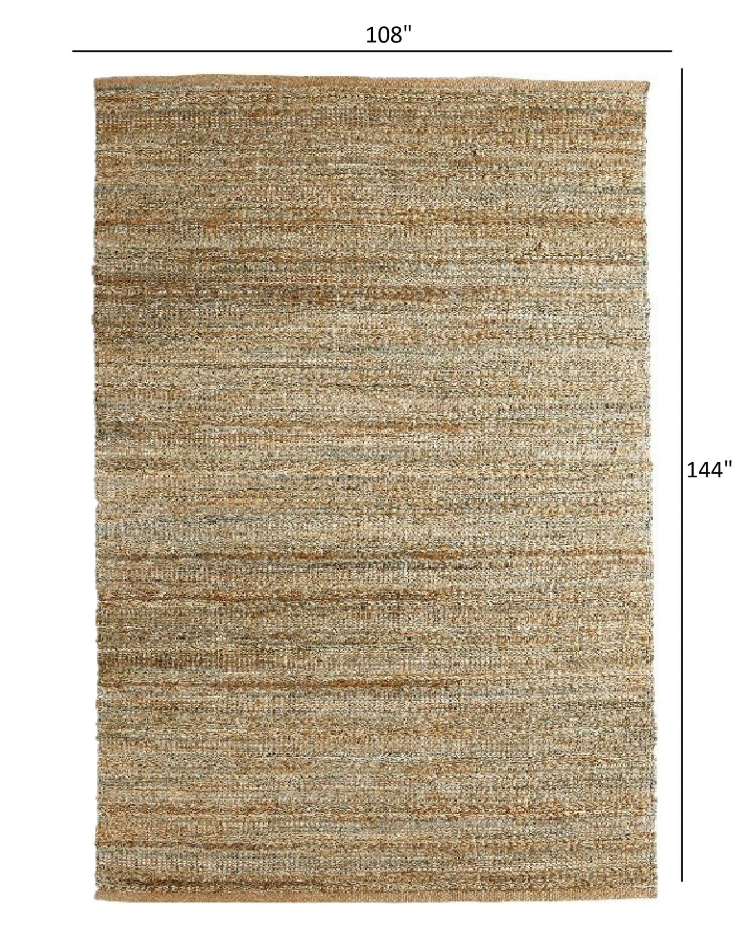 8’ x 10’ Blue and Natural Braided Jute Area Rug